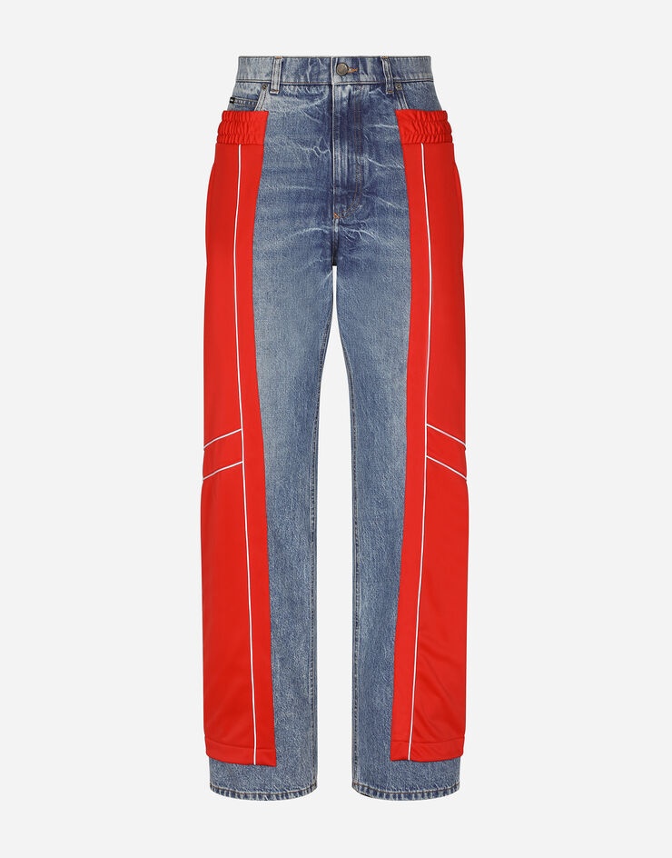 Jeans with technical jersey inserts - 1