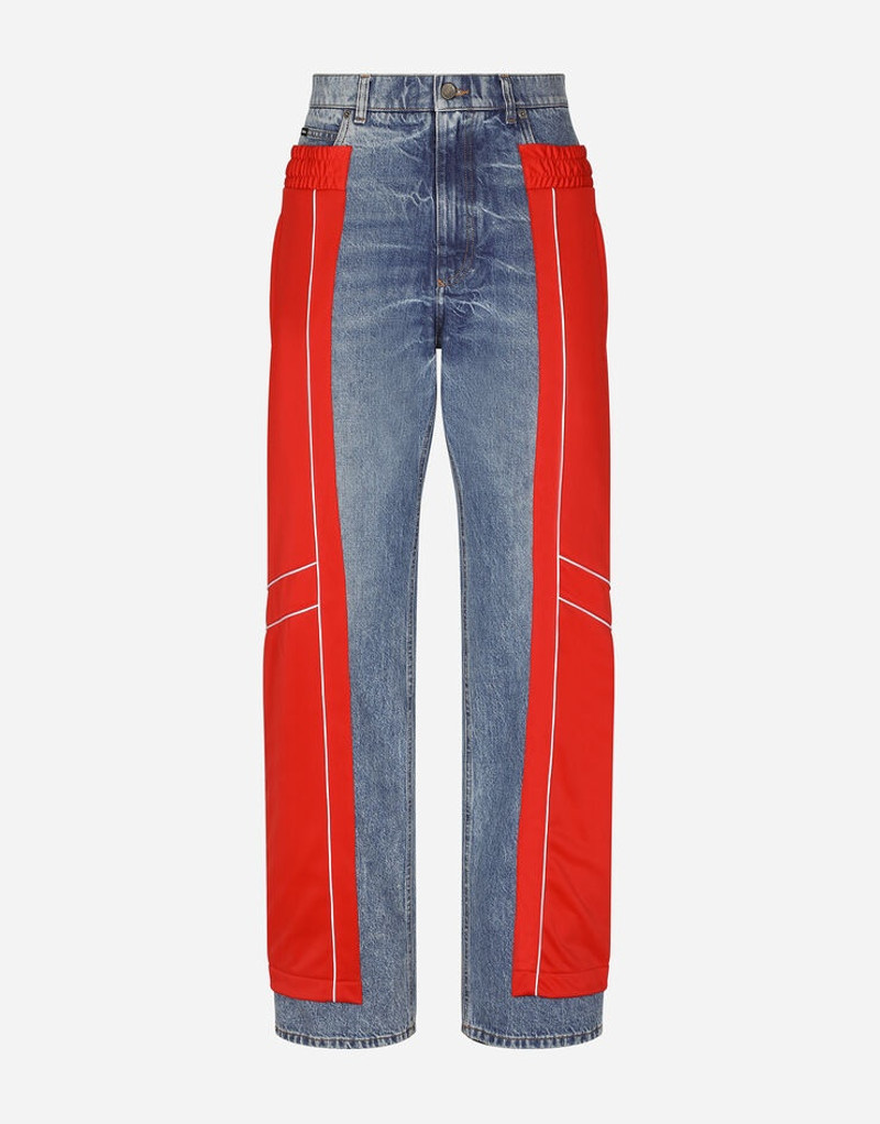 Jeans with technical jersey inserts 1