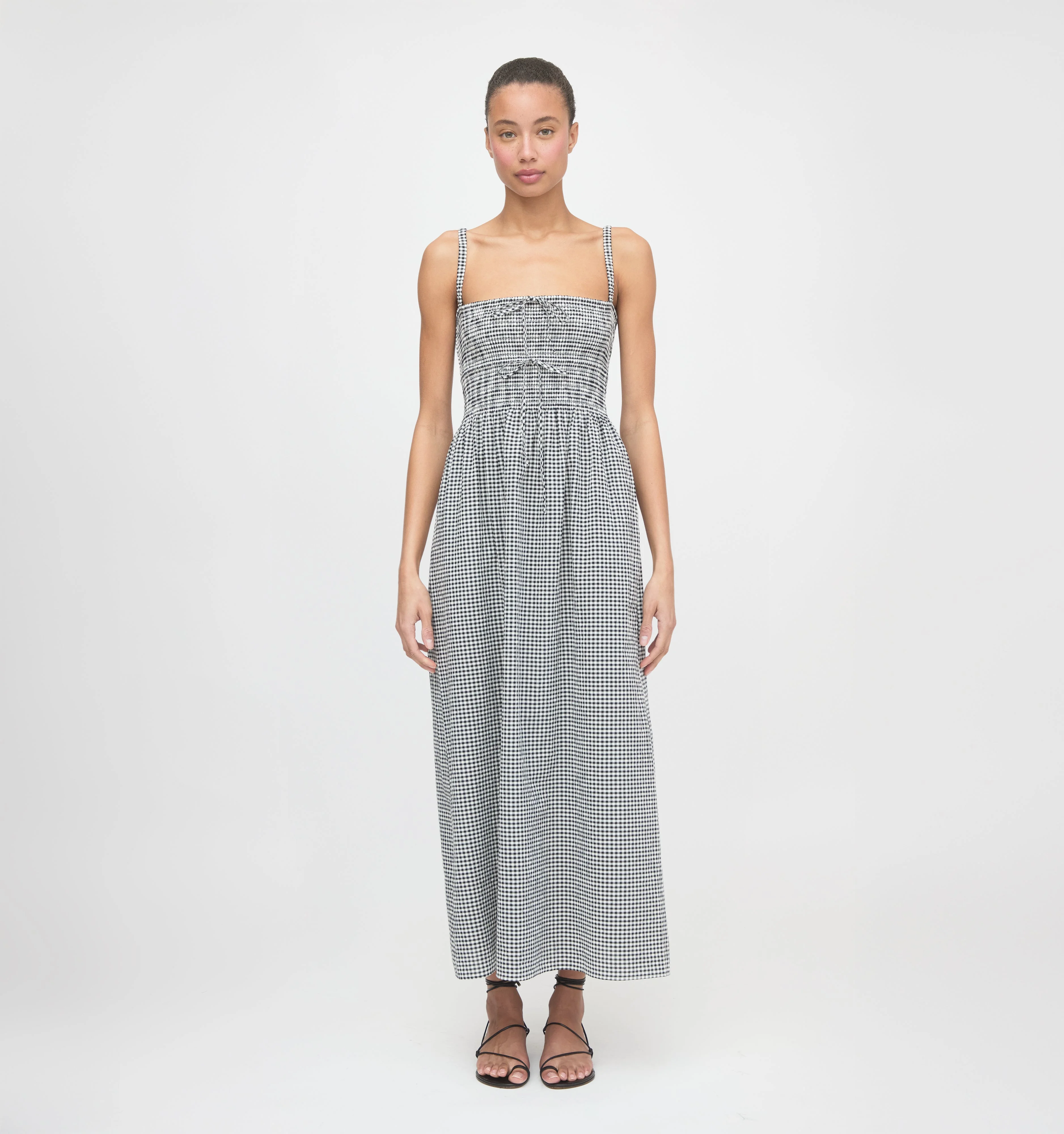 The Larissa Nap Dress - Black/Sand Gingham - 1
