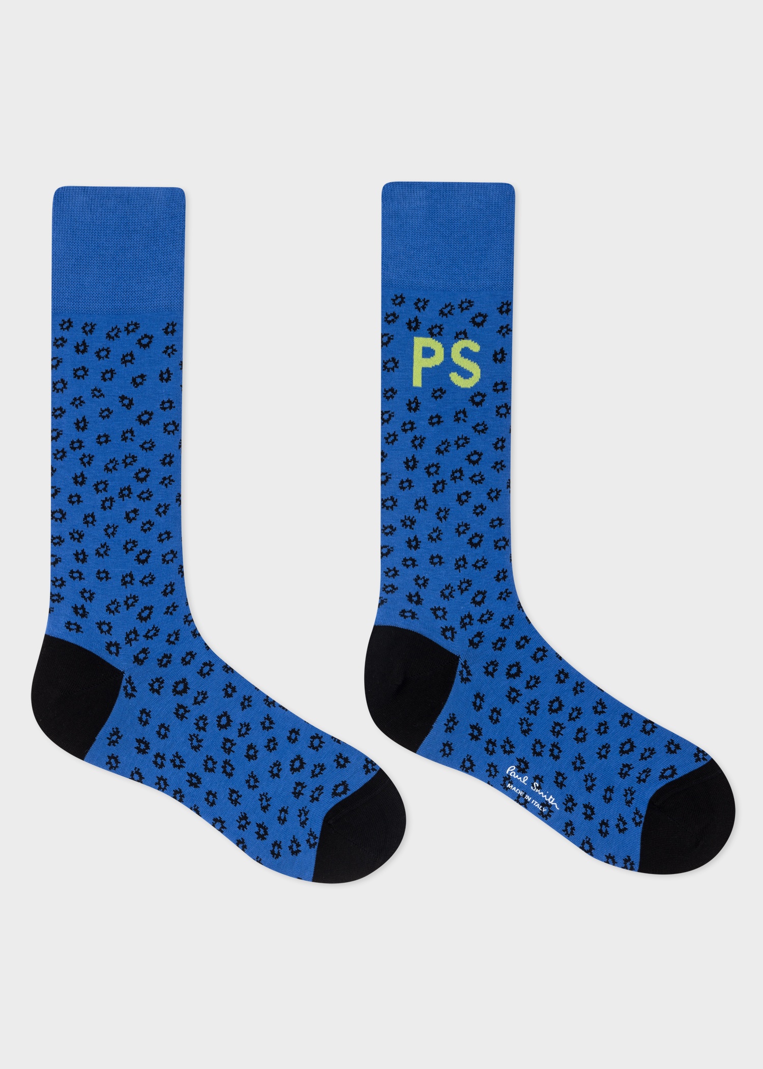 Blue Cotton-Blend Floral Socks - 2
