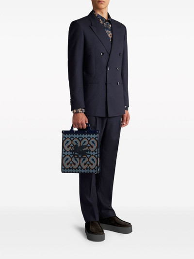 Etro striped double-breasted blazer outlook
