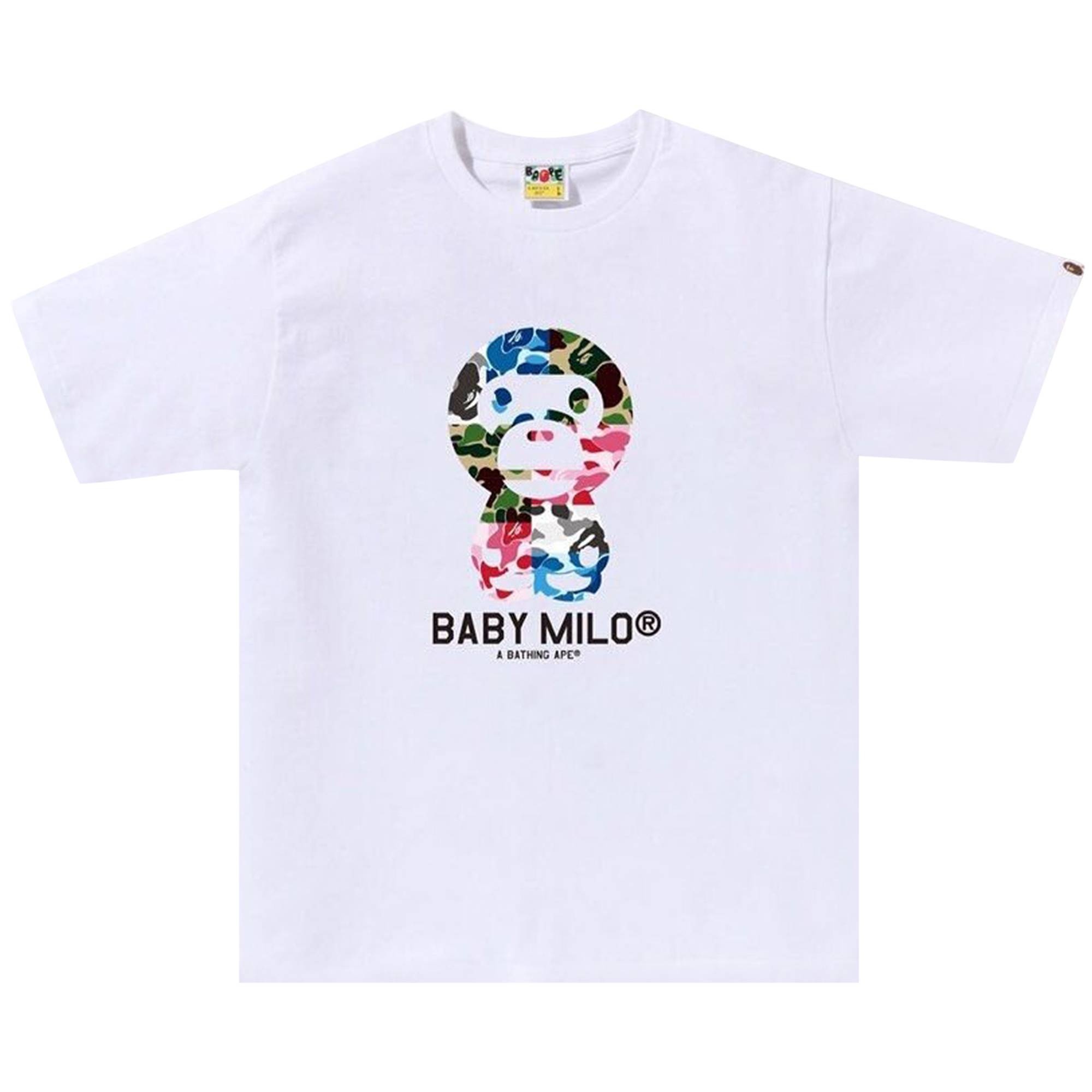 BAPE ABC Camo Crazy Baby Milo Tee 'White' - 1