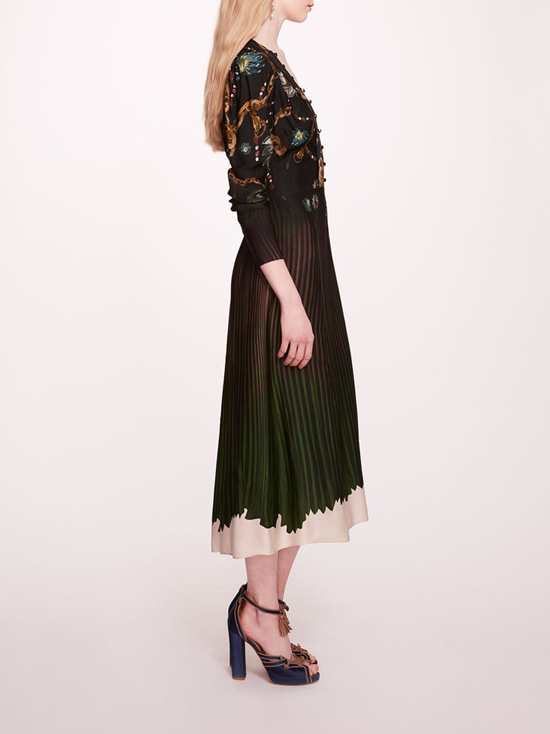 VISCOSE GEORGETTE V-NECK MIDI DRESS 3