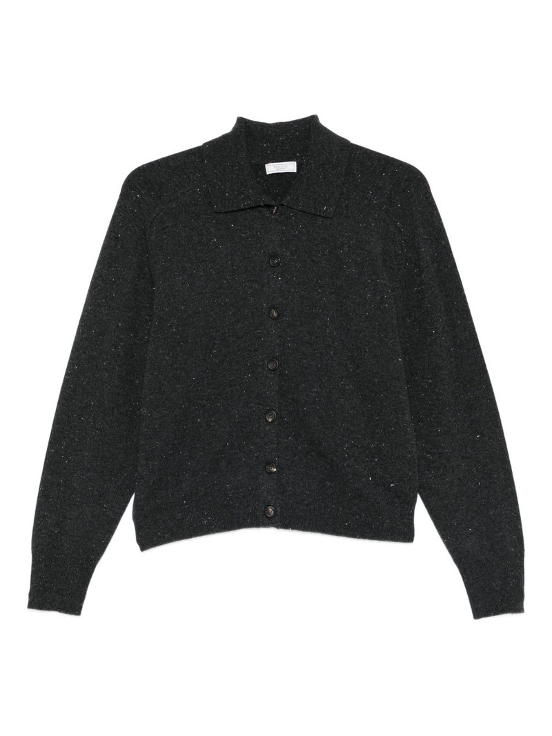 polo-collar cardigan 1