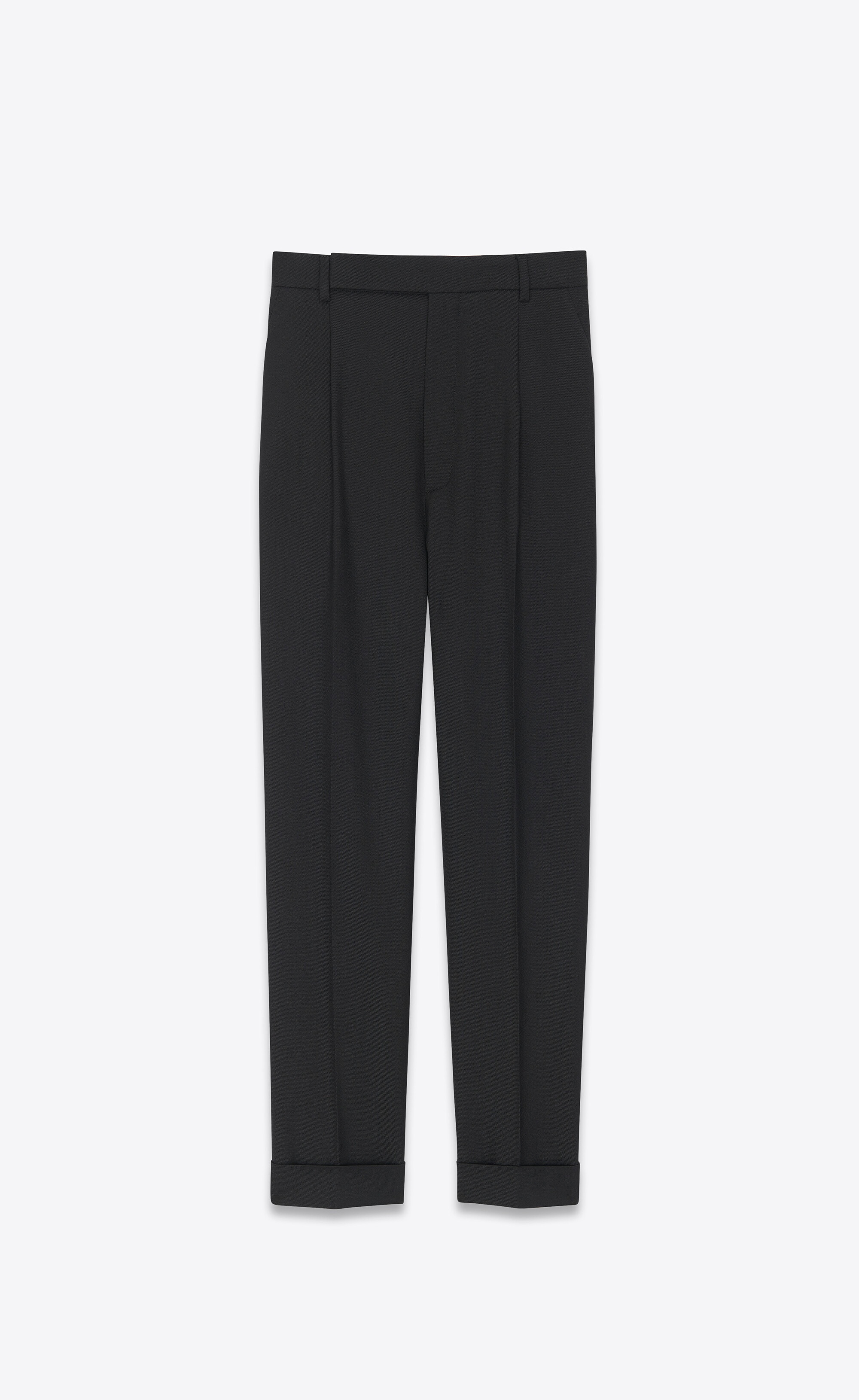 loose-fit pants in saint laurent gabardine - 1