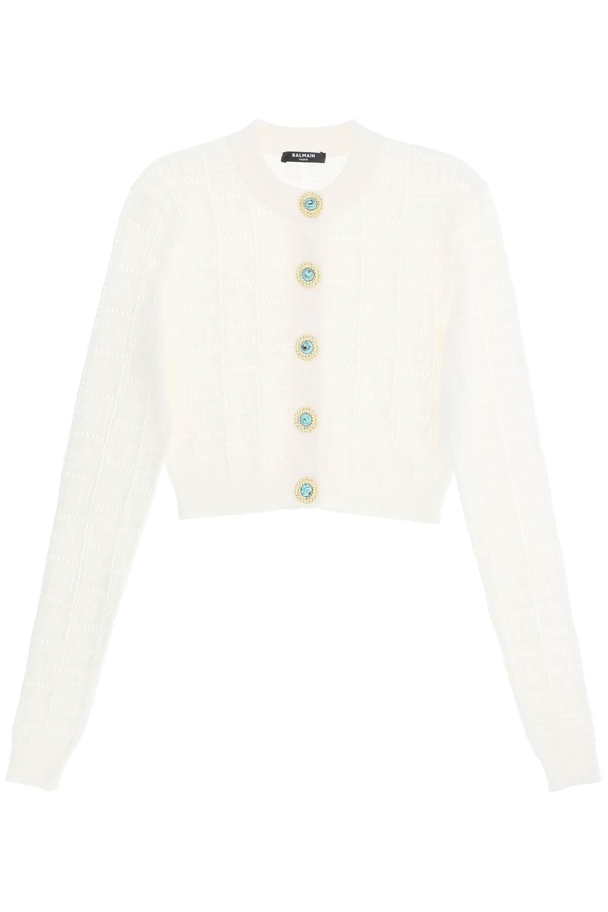 Balmain Cropped Cardigan With Jewel Buttons - 1