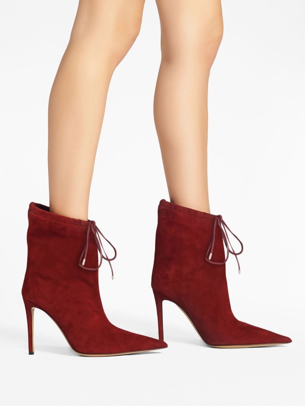 105mm pointed-toe suede boots - 5