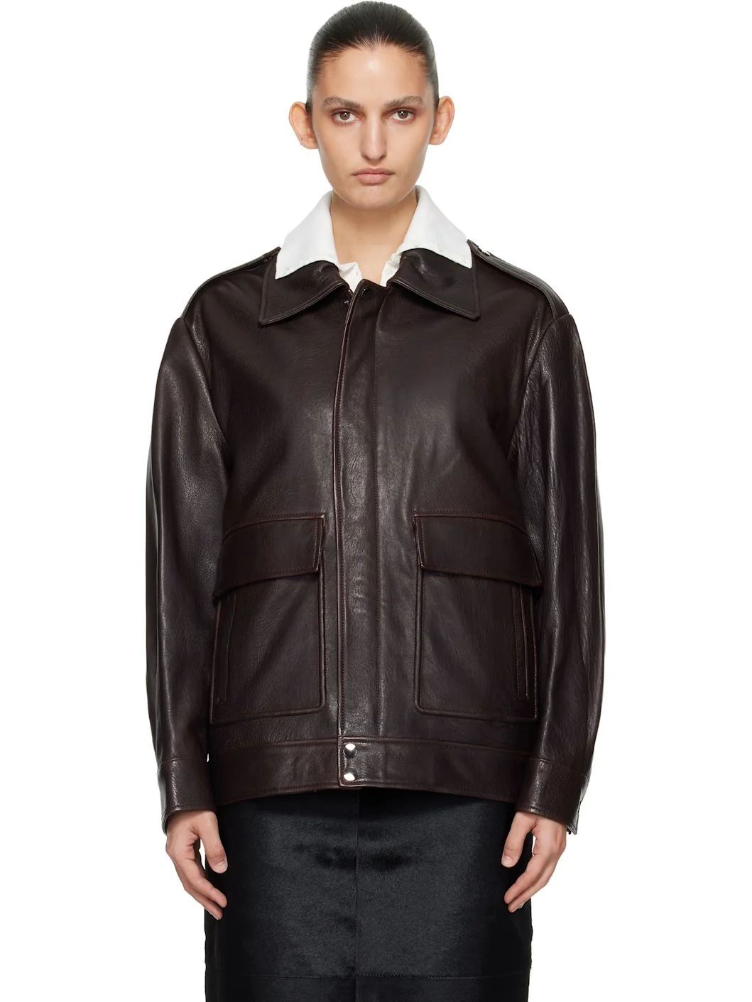 Brown Drey 'The It Girl' Leather Jacket - 1