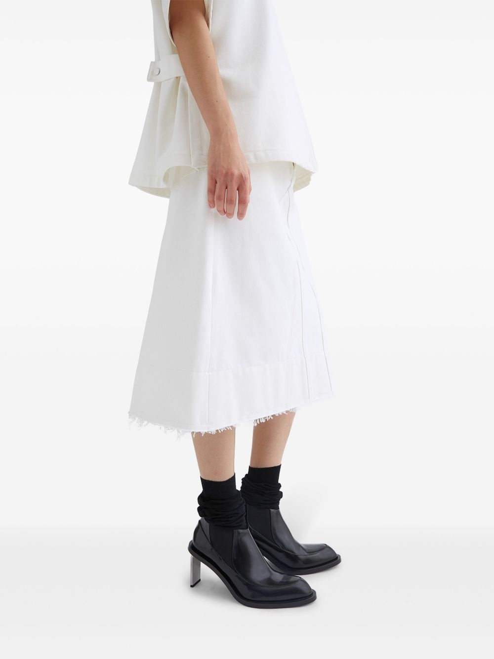 A-line panelled denim skirt - 3