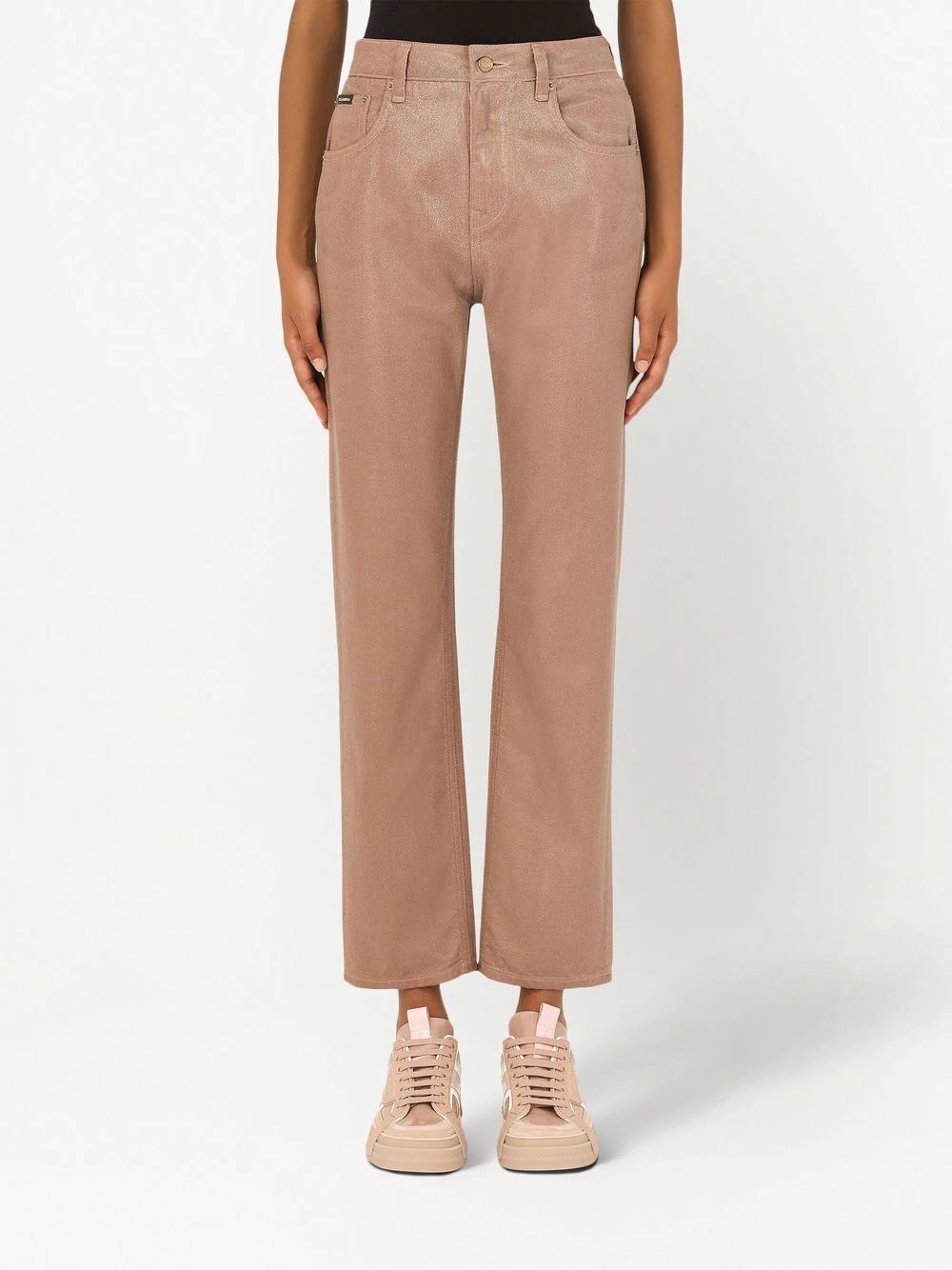 metallic cropped leg jeans - 3
