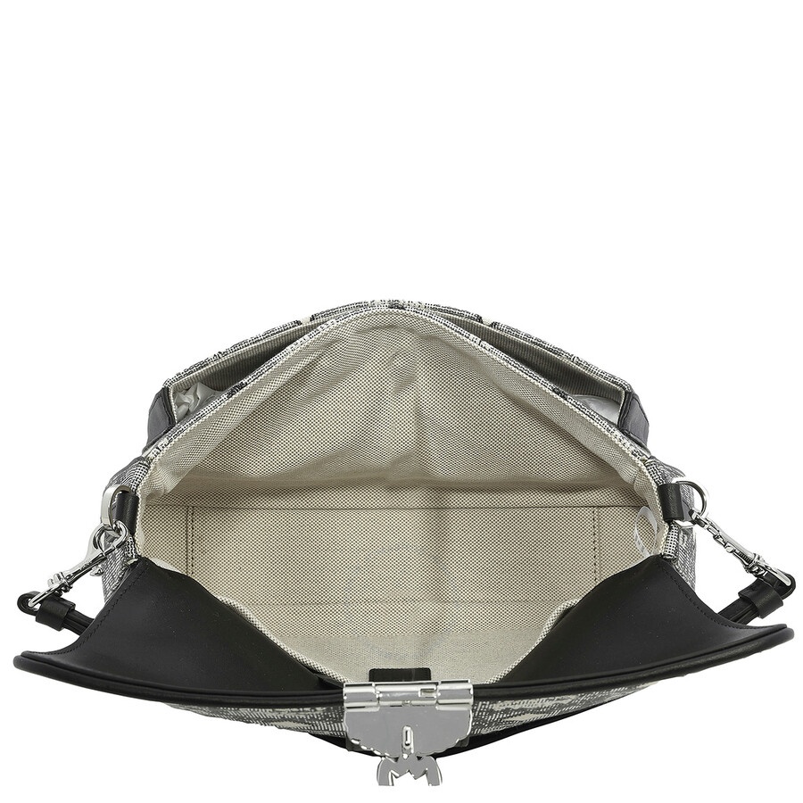 MCM Ladies Grey Crossbody Bag in Vintage Jacquard Monogram - 4