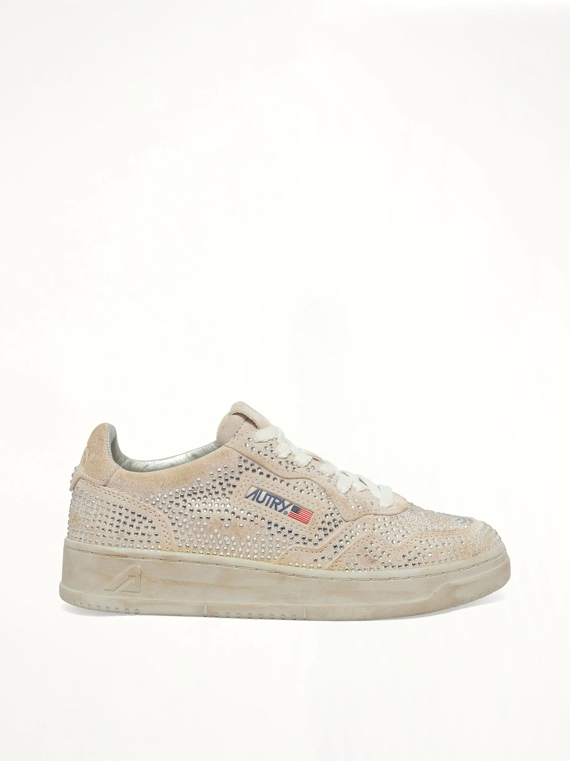 Medalist Low Strass Sneaker in White - 1