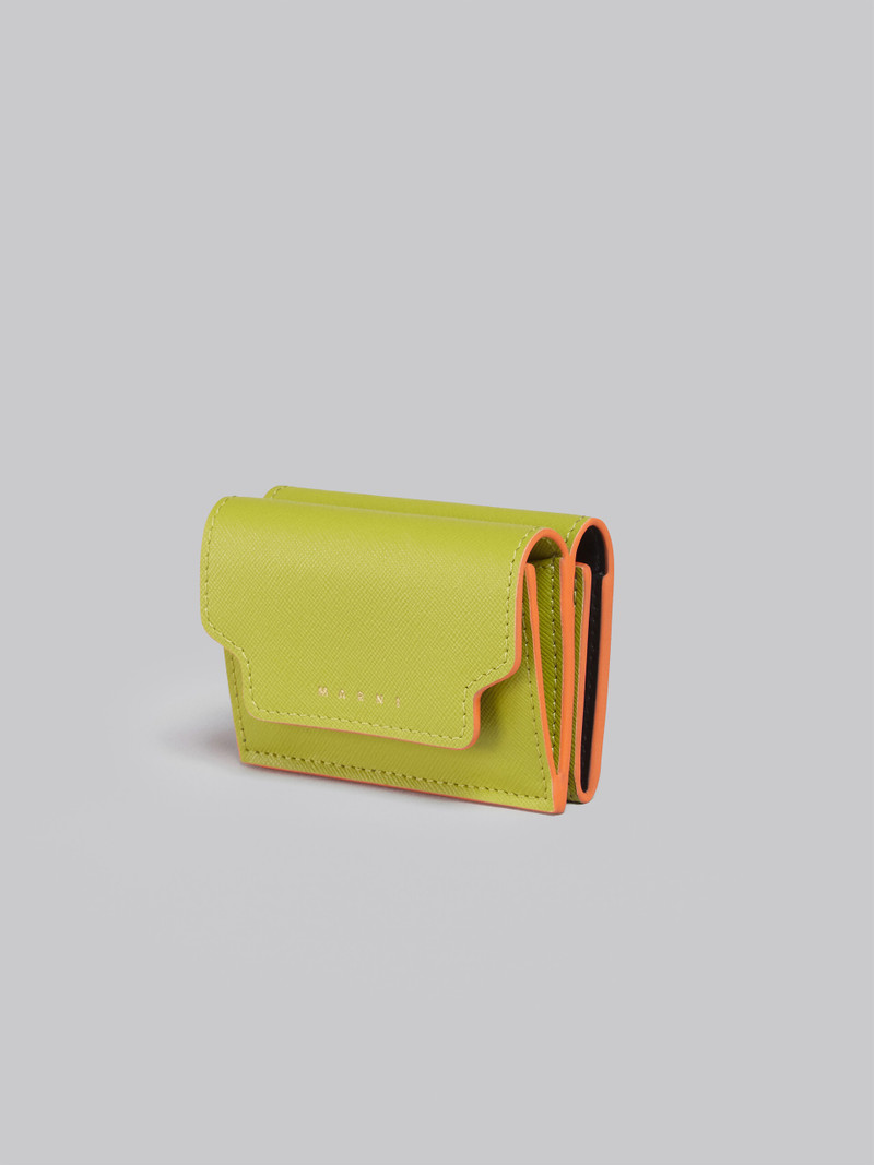 Marni GREEN SAFFIANO LEATHER TRI-FOLD WALLET outlook