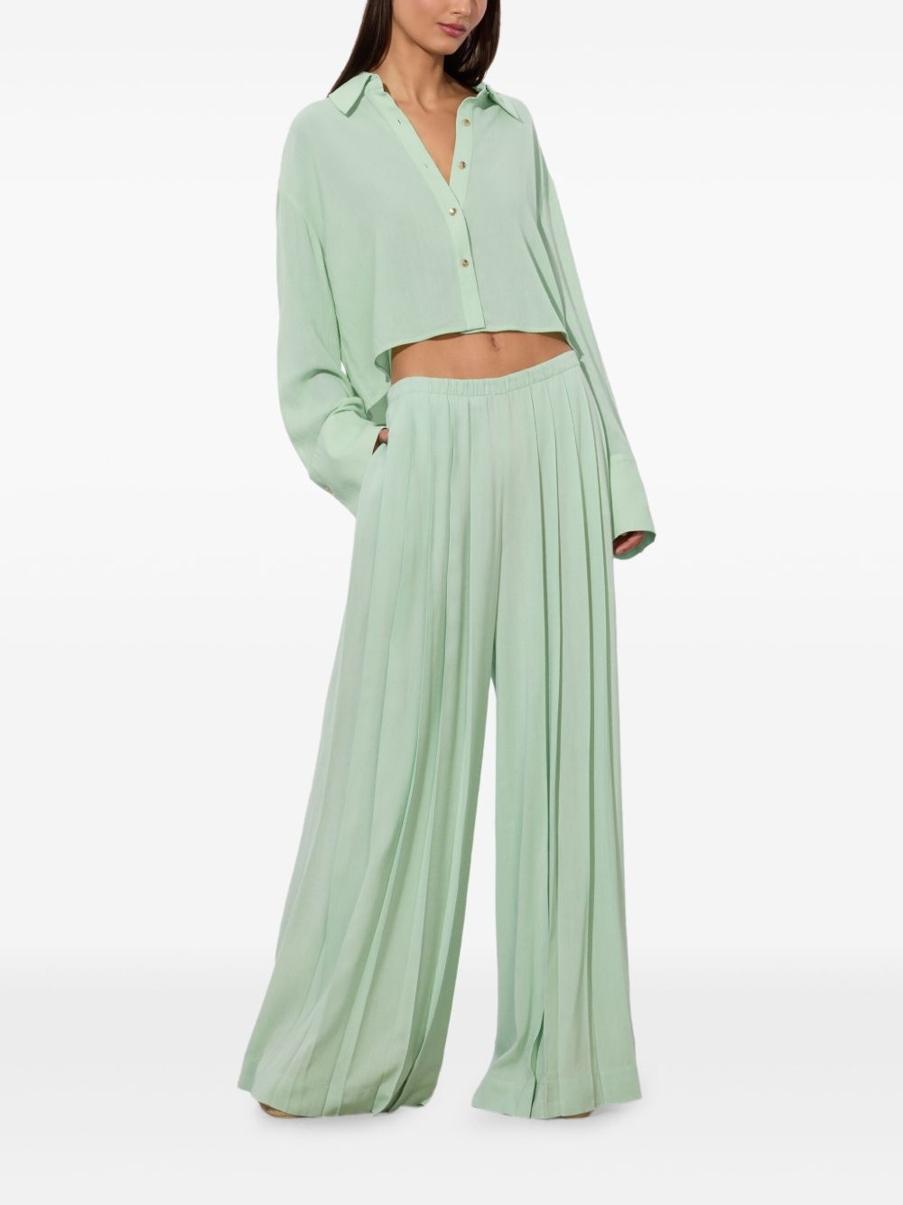 pleated wide-leg trousers - 2