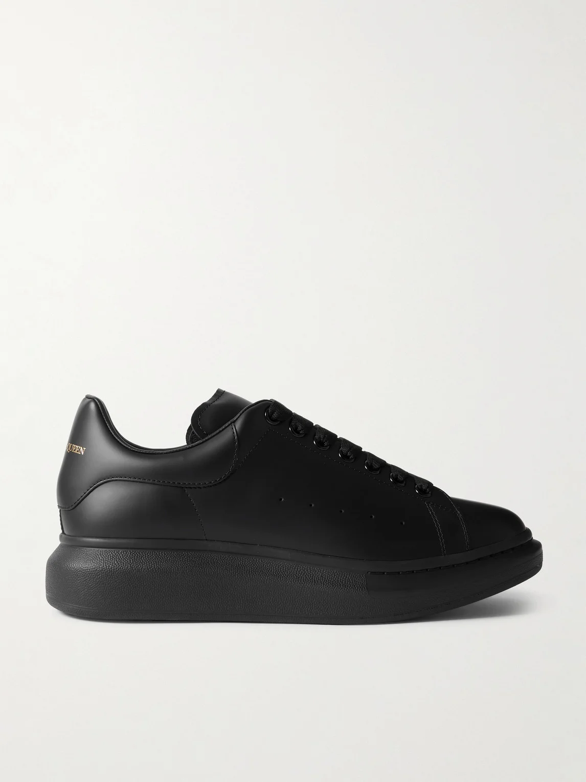 Exaggerated-Sole Leather Sneakers - 1