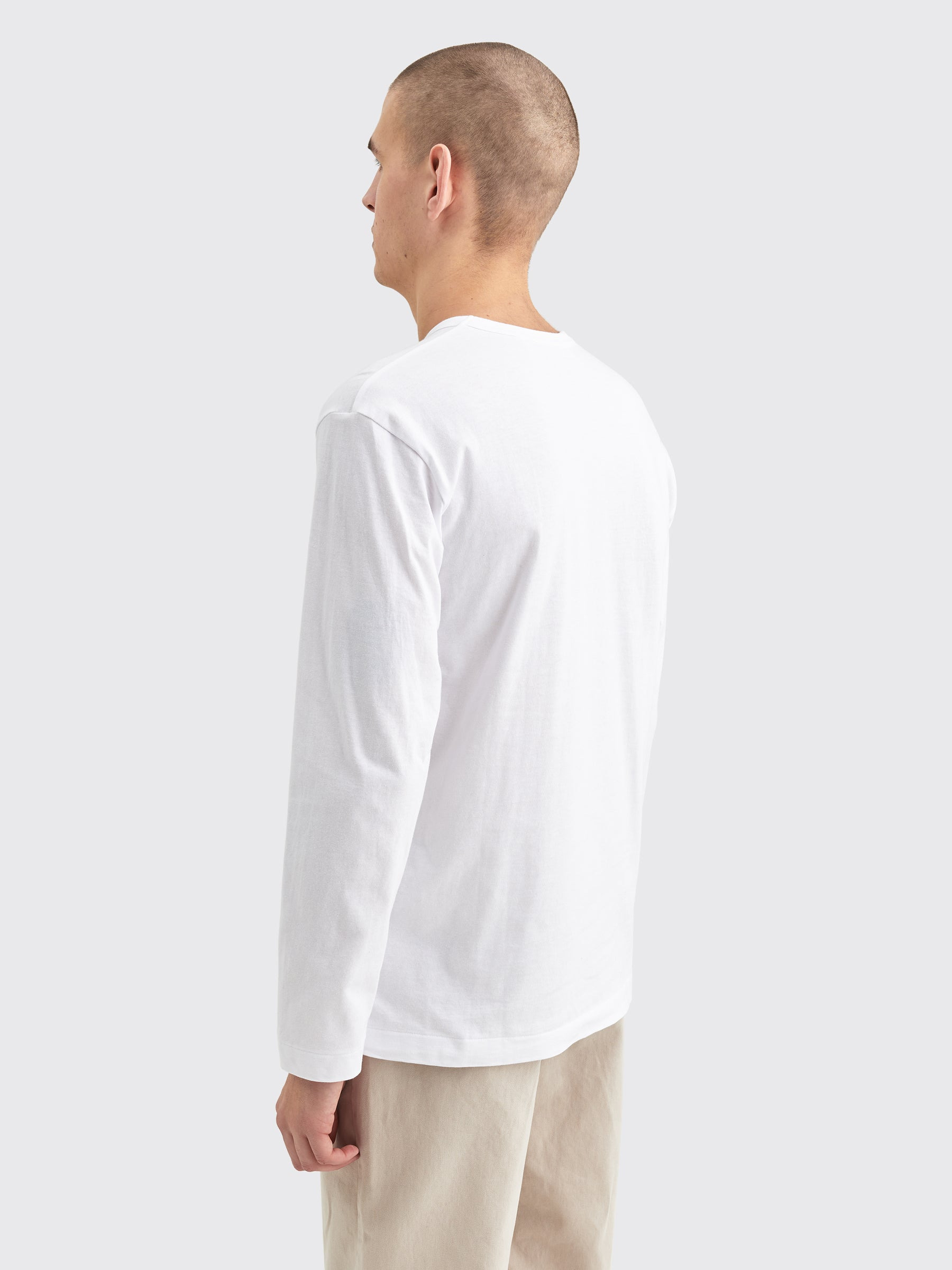 COMME DES GARÇONS PLAY SMALL HEART LS T-SHIRT WHITE RED - 3