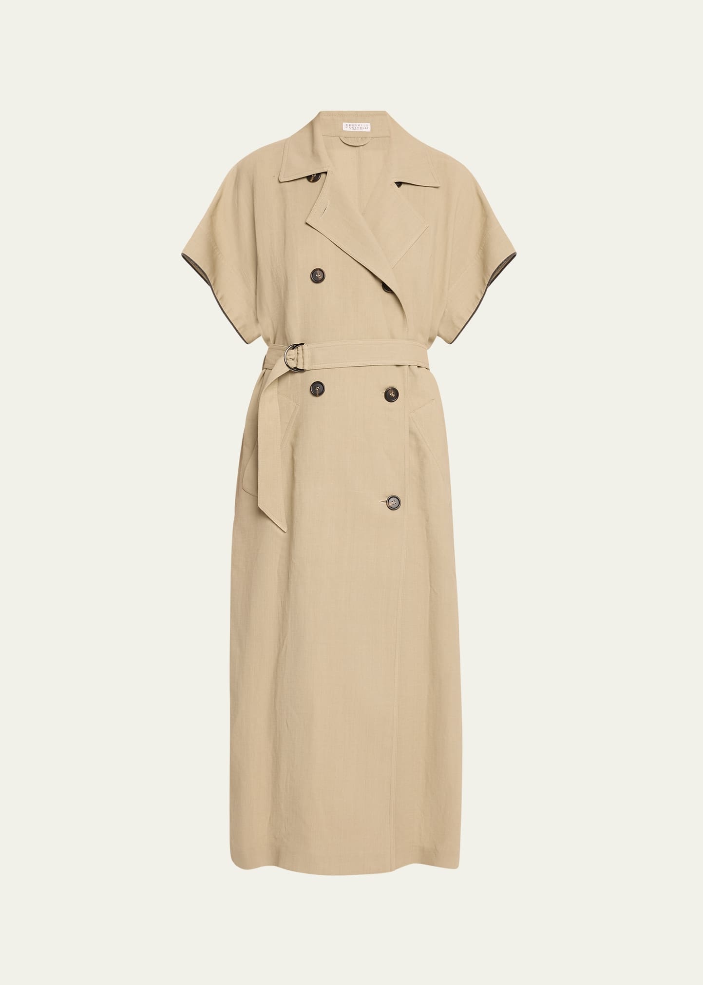 Cotton Canvas Cargo Coat Dress with Monili Trim - 1