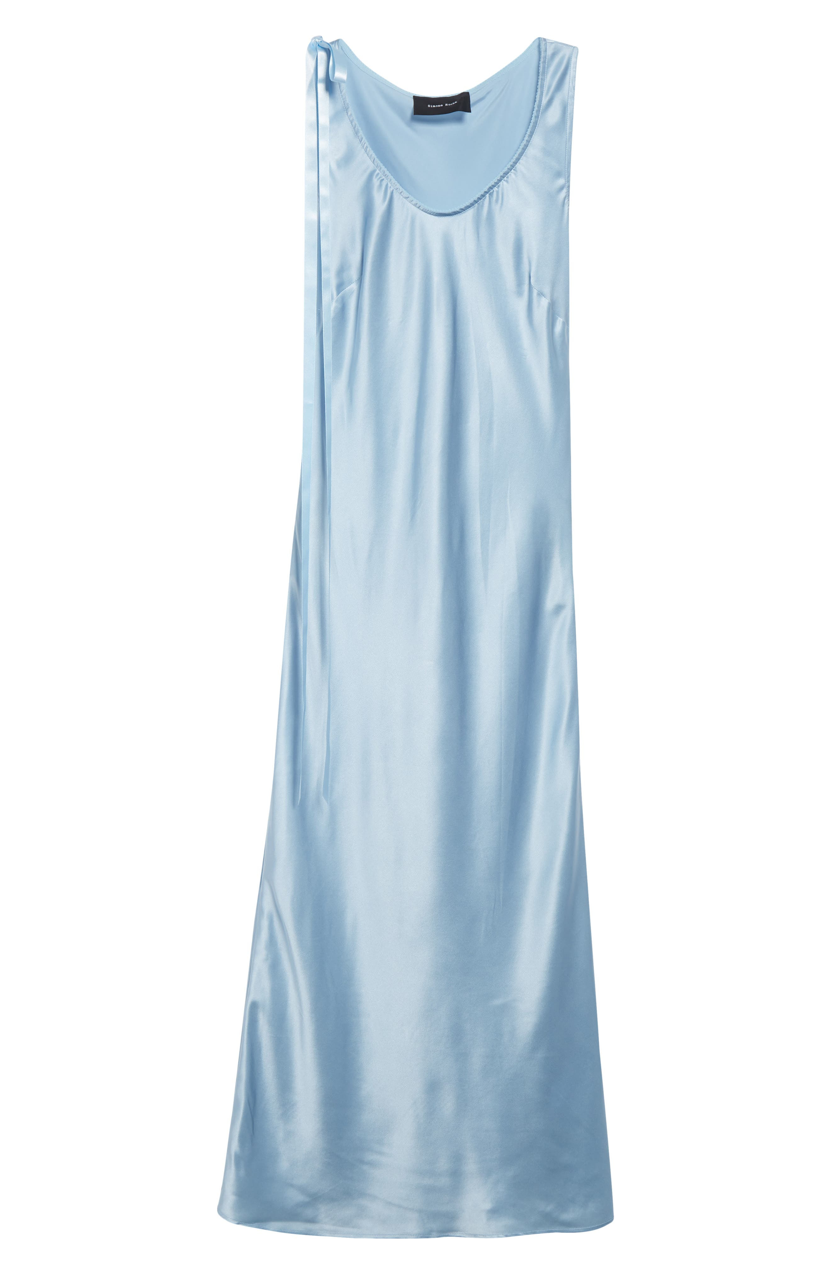 Simone Rocha Bow Detail Silk Satin Dress in Baby Blue at Nordstrom - 6