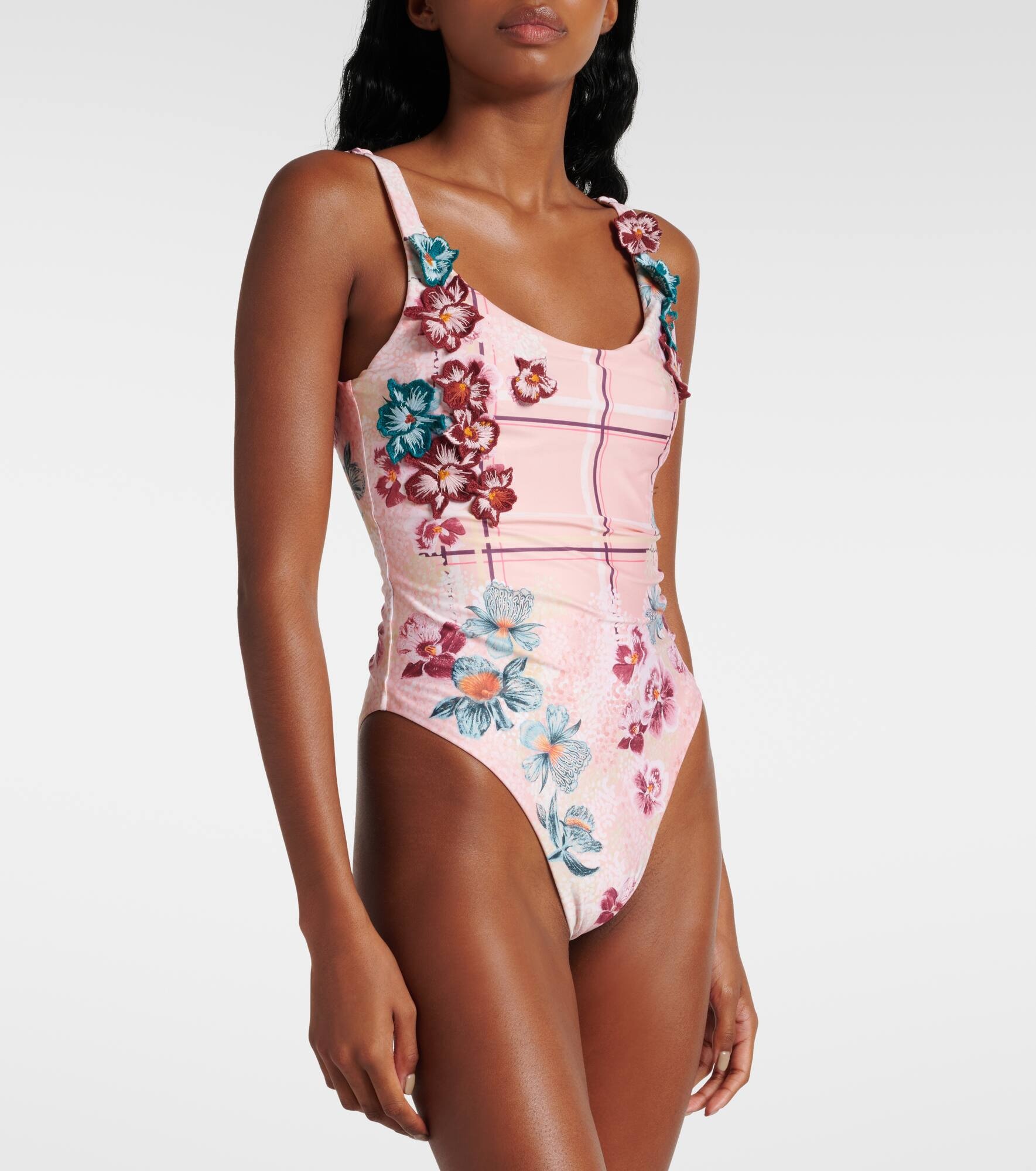 Gema Prado floral-appliqué swimsuit - 2