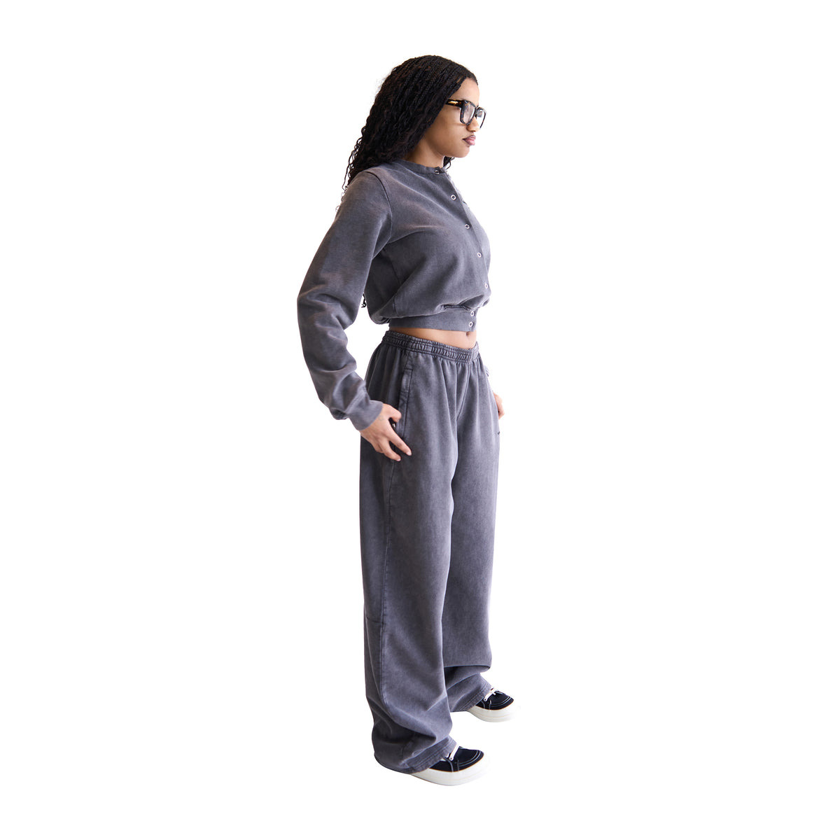 ARTICULATED LEG SWEATPANTS (WASHED BLACK) - 3