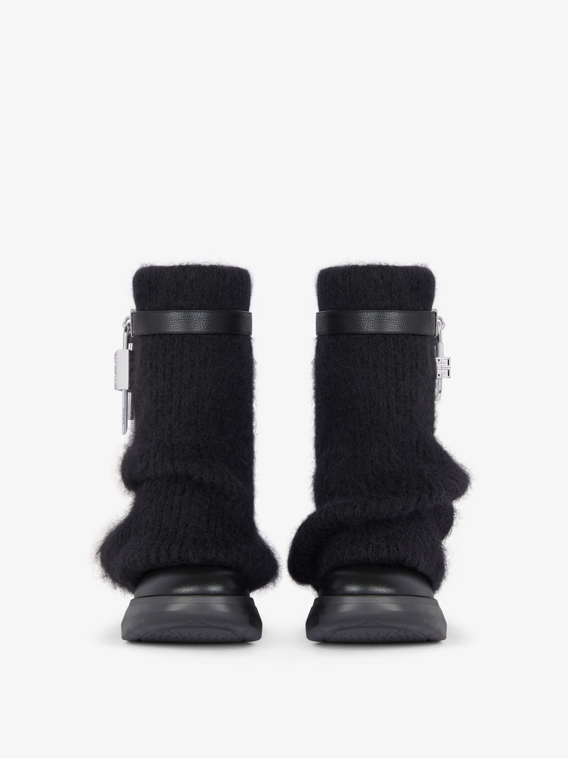 Givenchy SHARK LOCK BIKER ANKLE BOOTS IN WOOL outlook