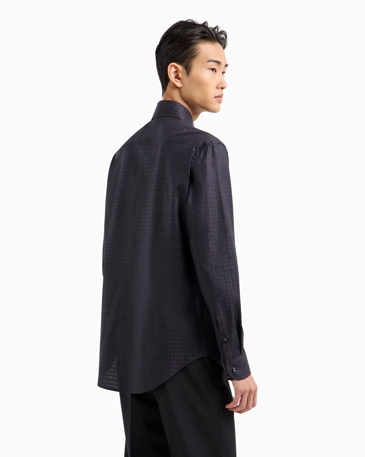 Cotton shirt with a jacquard motif - 3