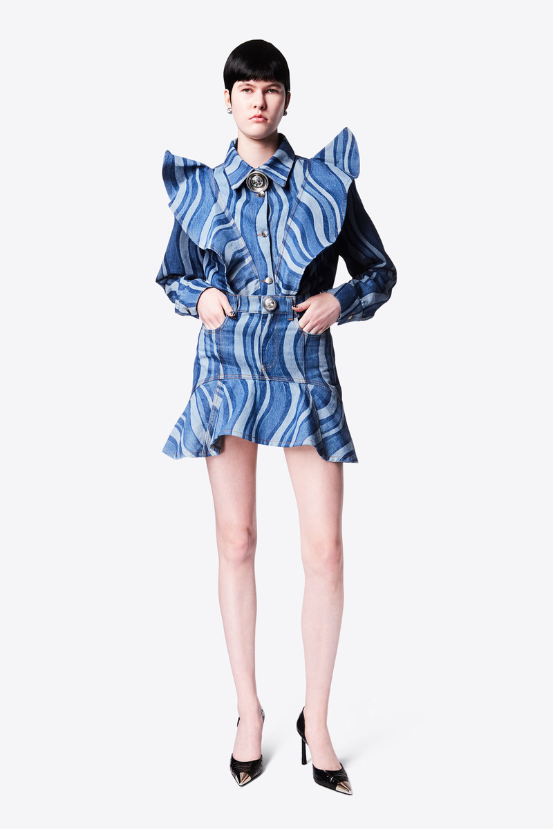 SUNRAY DENIM RUFFLE MINI SKIRT 3
