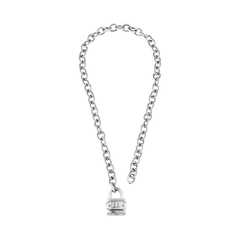 BALENCIAGA Bb Padlock Necklace in Silver/antique Silver outlook