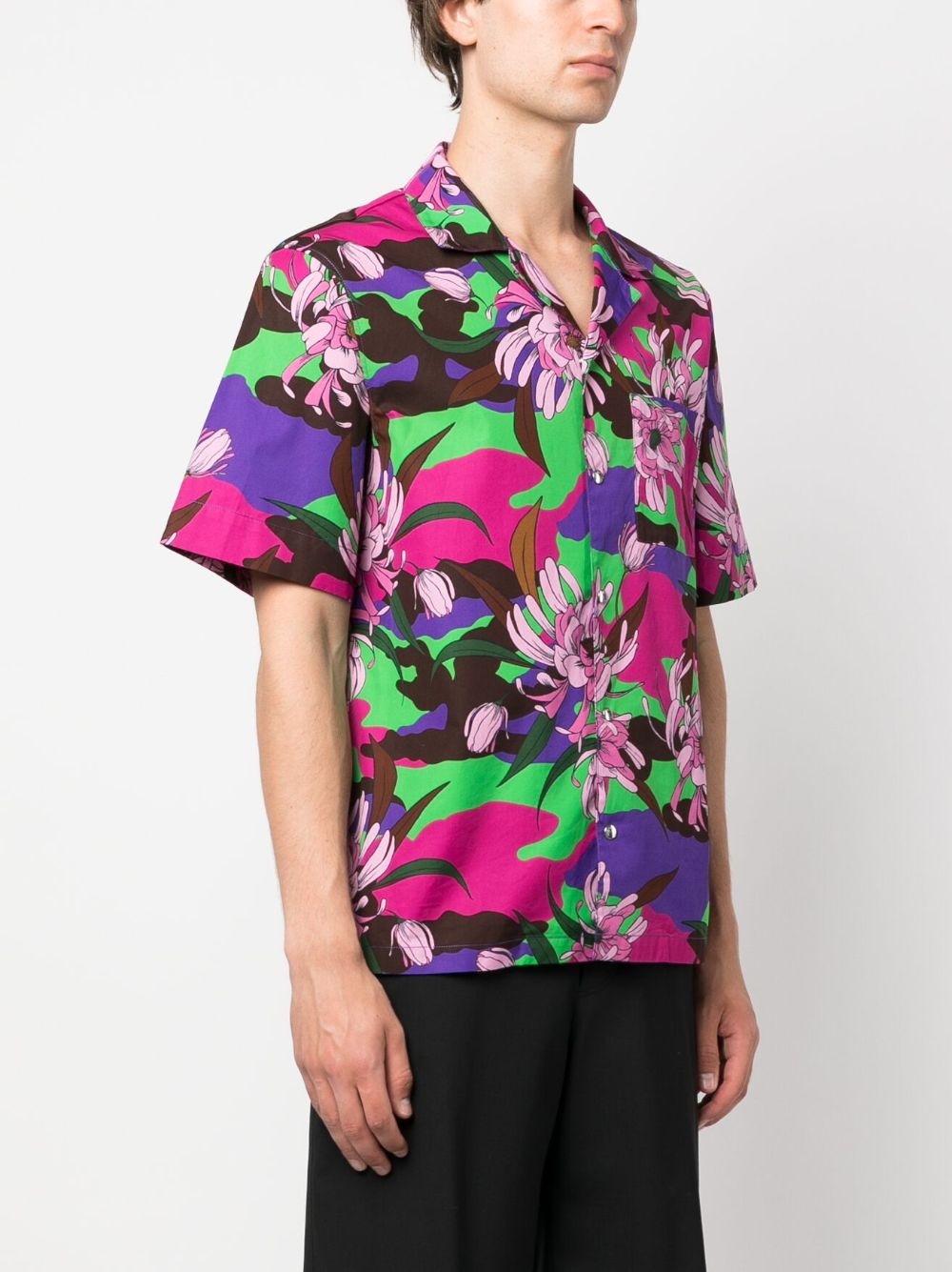 floral-print short-sleeve shirt - 3
