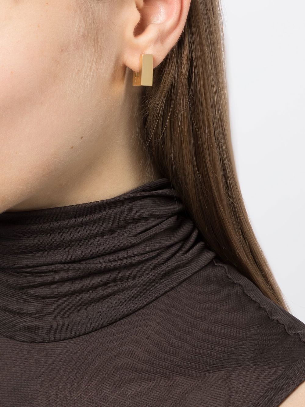 small Square Hoop Satin earrings - 2
