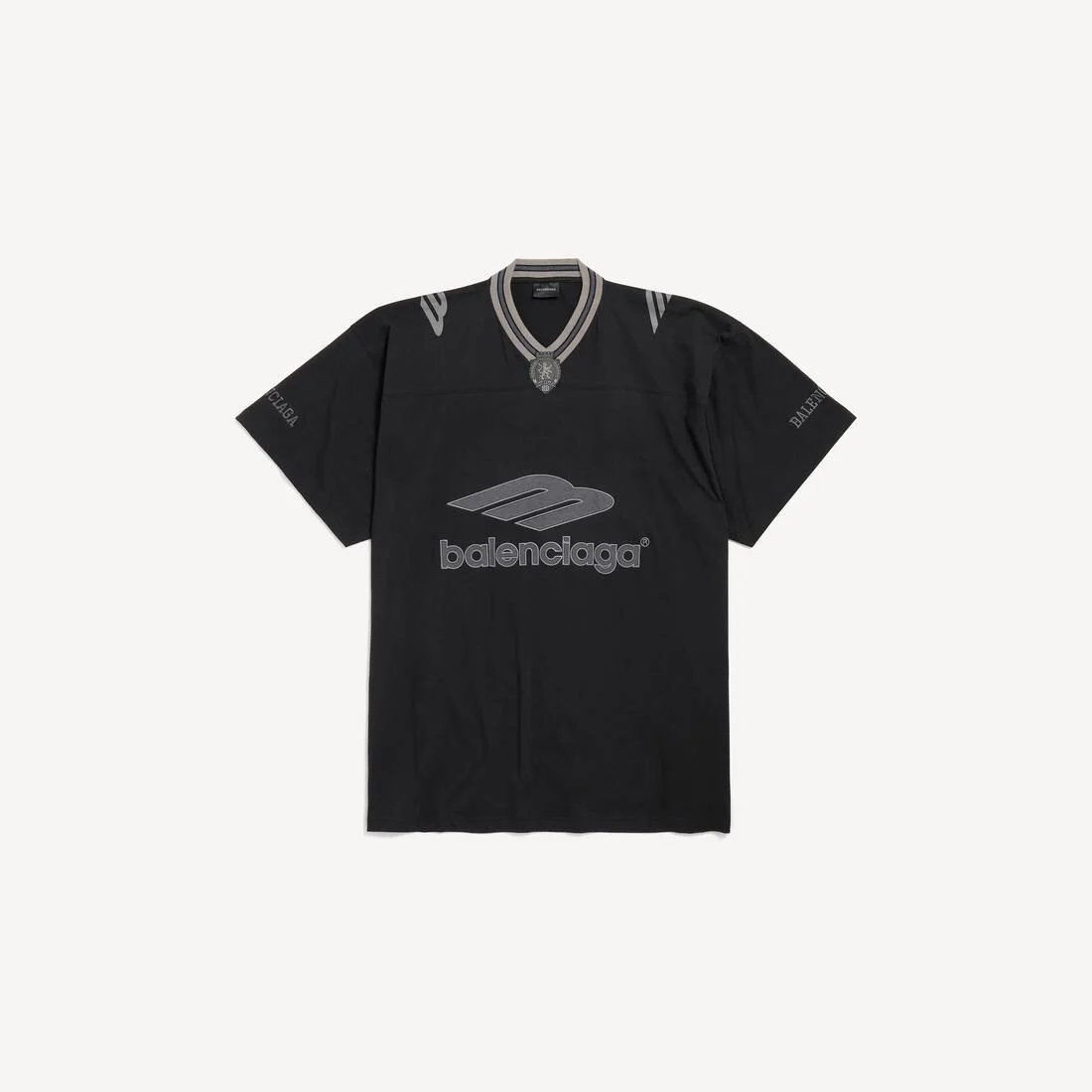 Men's 3b Football V-neck T-shirt Oversized in Black/anthracite - 1
