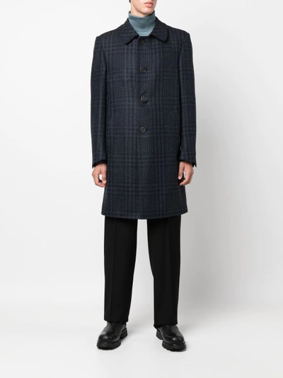 Canali checked single-breasted coat outlook