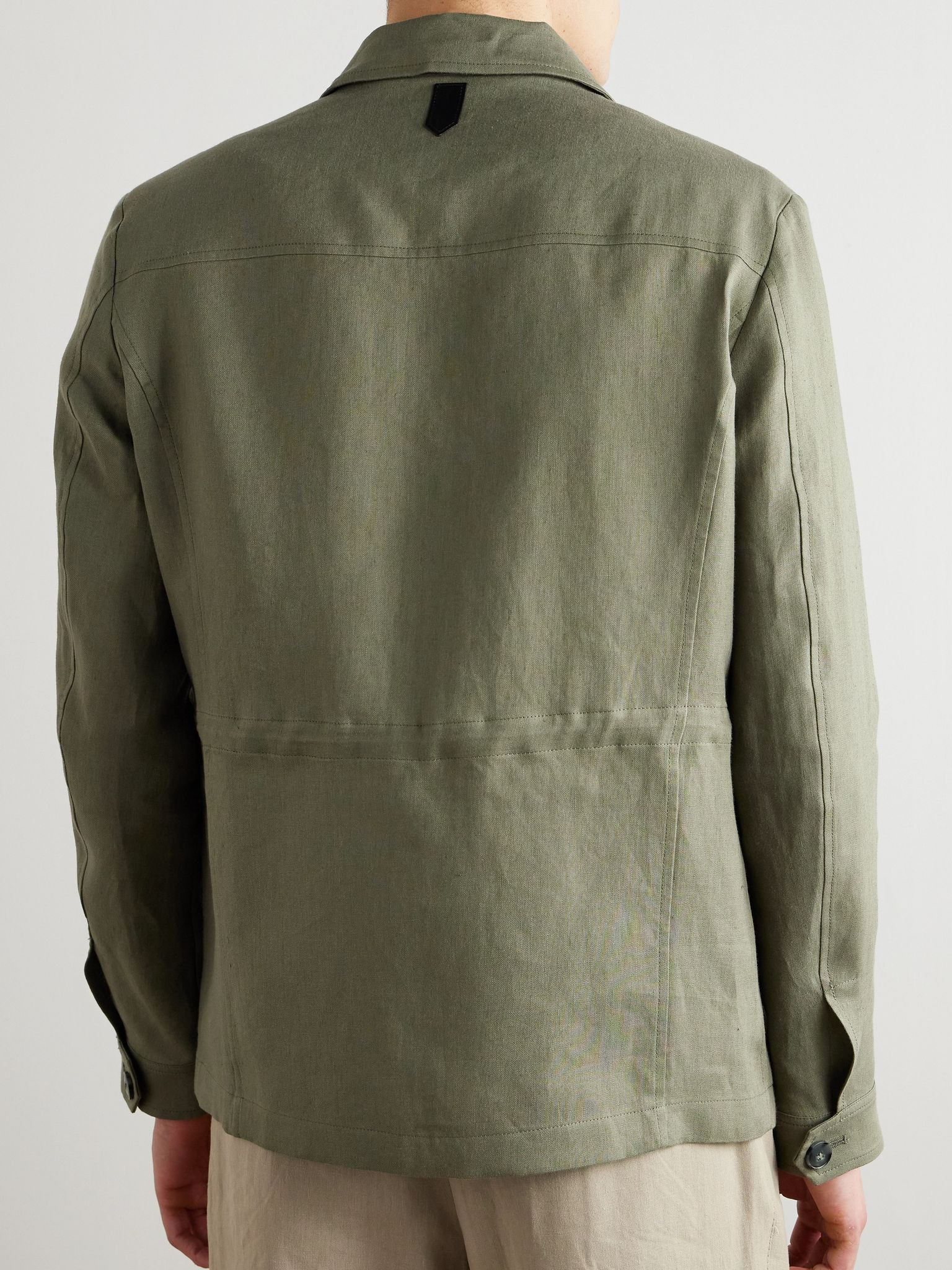 Linen-Canvas Jacket Green - 4