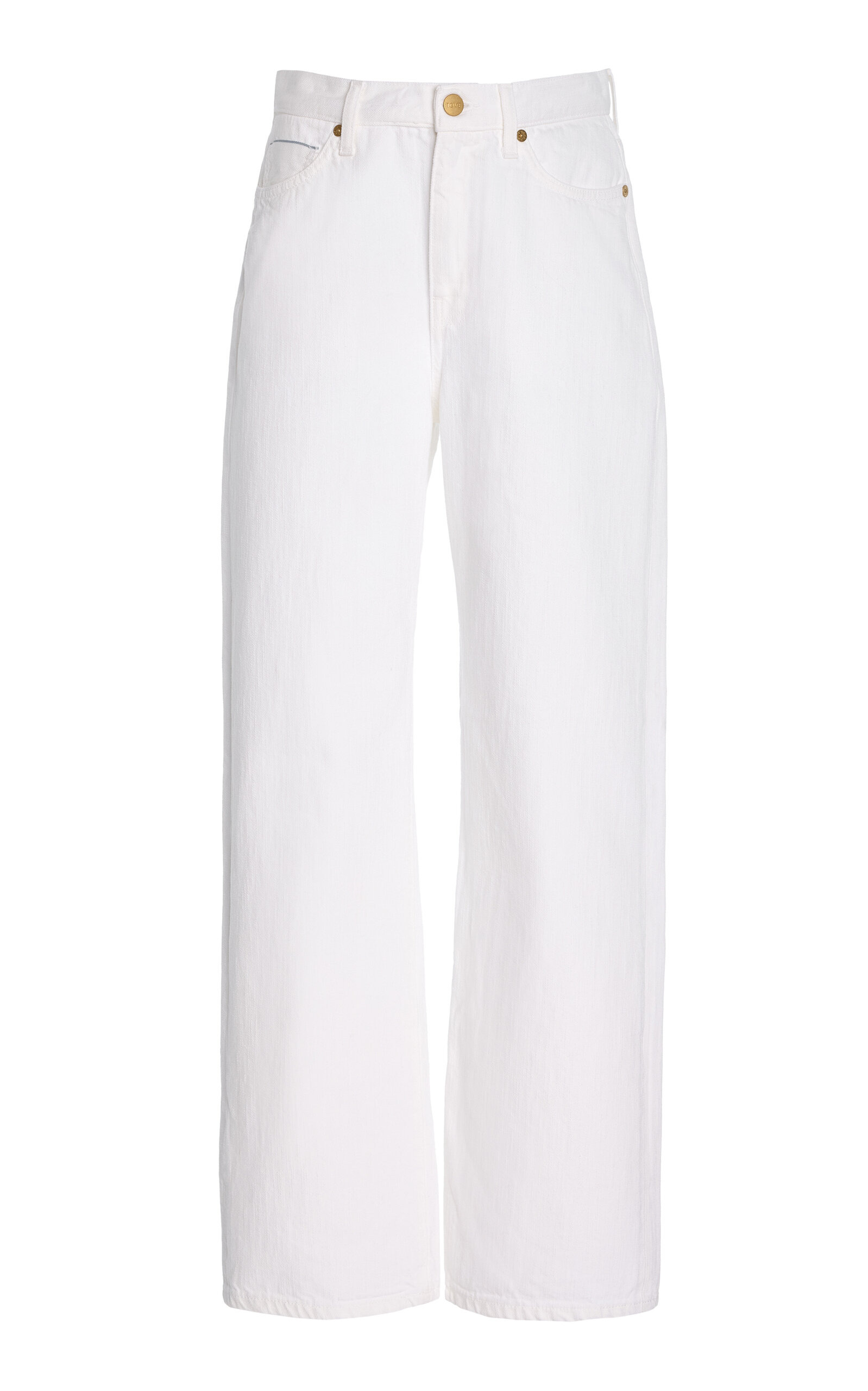 Sade Rigid Mid-Rise Straight-Leg Jeans ivory - 1