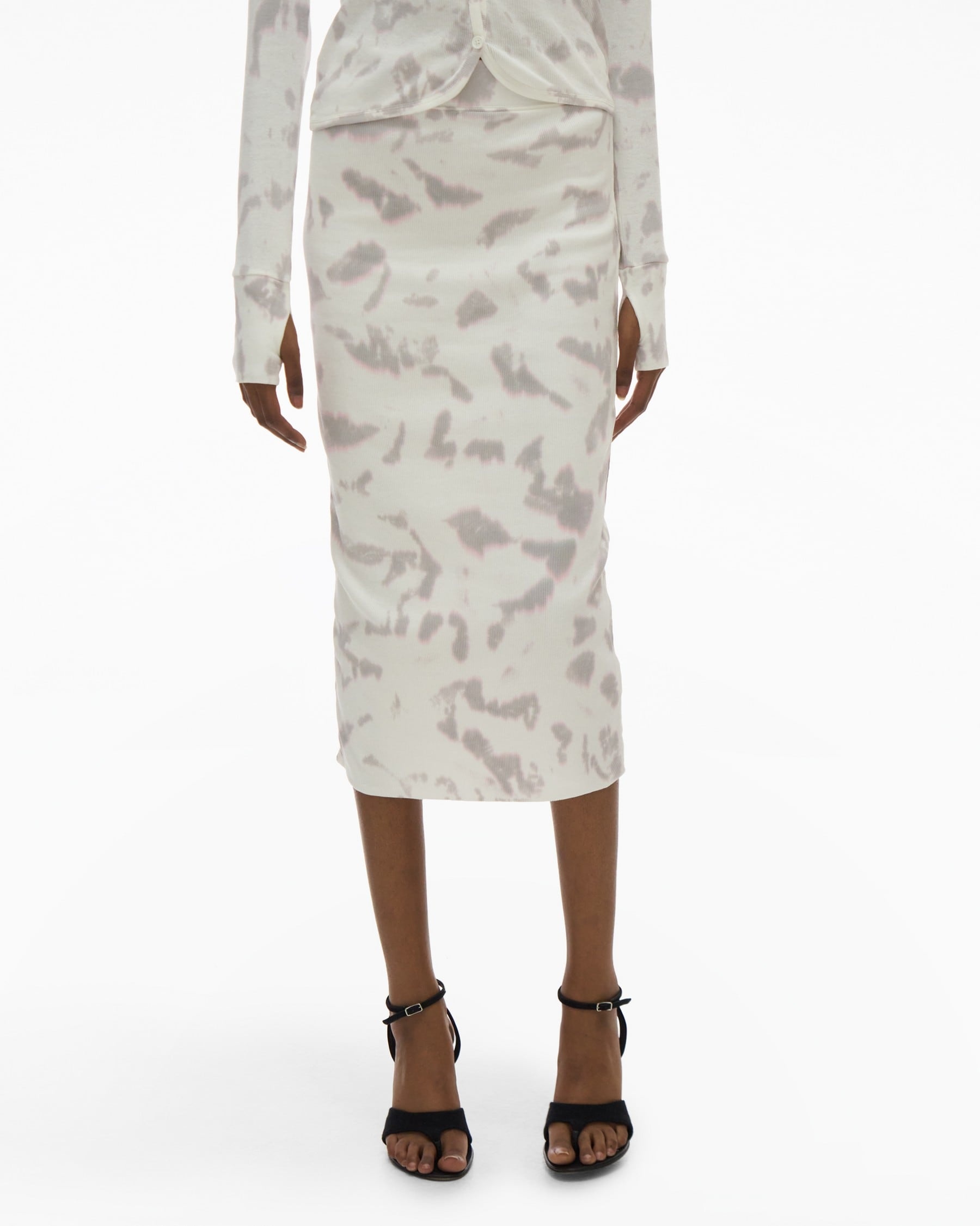 RIB PENCIL SKIRT - 3