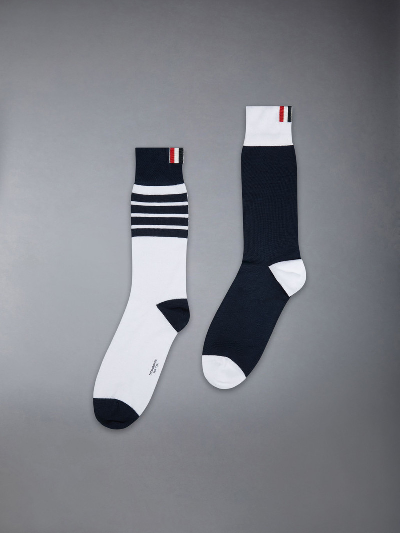 Fun Mix Classic 4-Bar Mid Calf Socks 1
