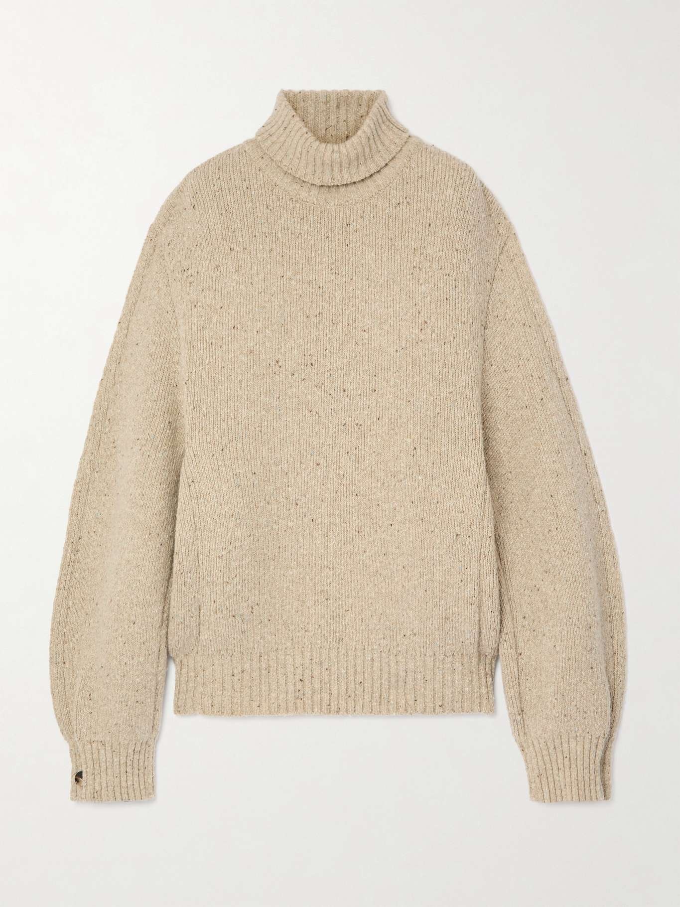 Button-detailed wool turtleneck sweater - 1