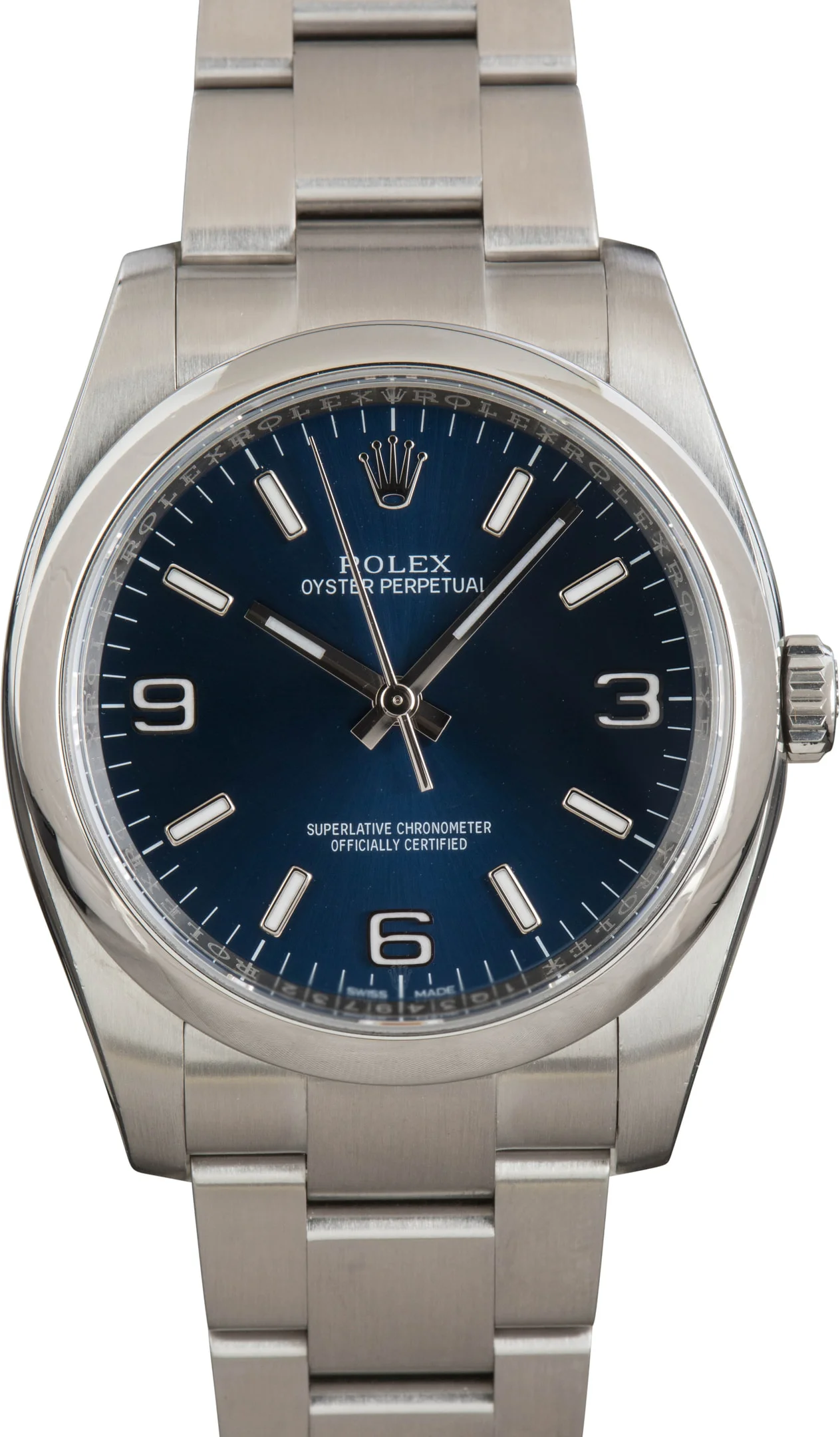 Pre-owned Rolex Oyster Perpetual Ref 116000 Blue Dial - 1