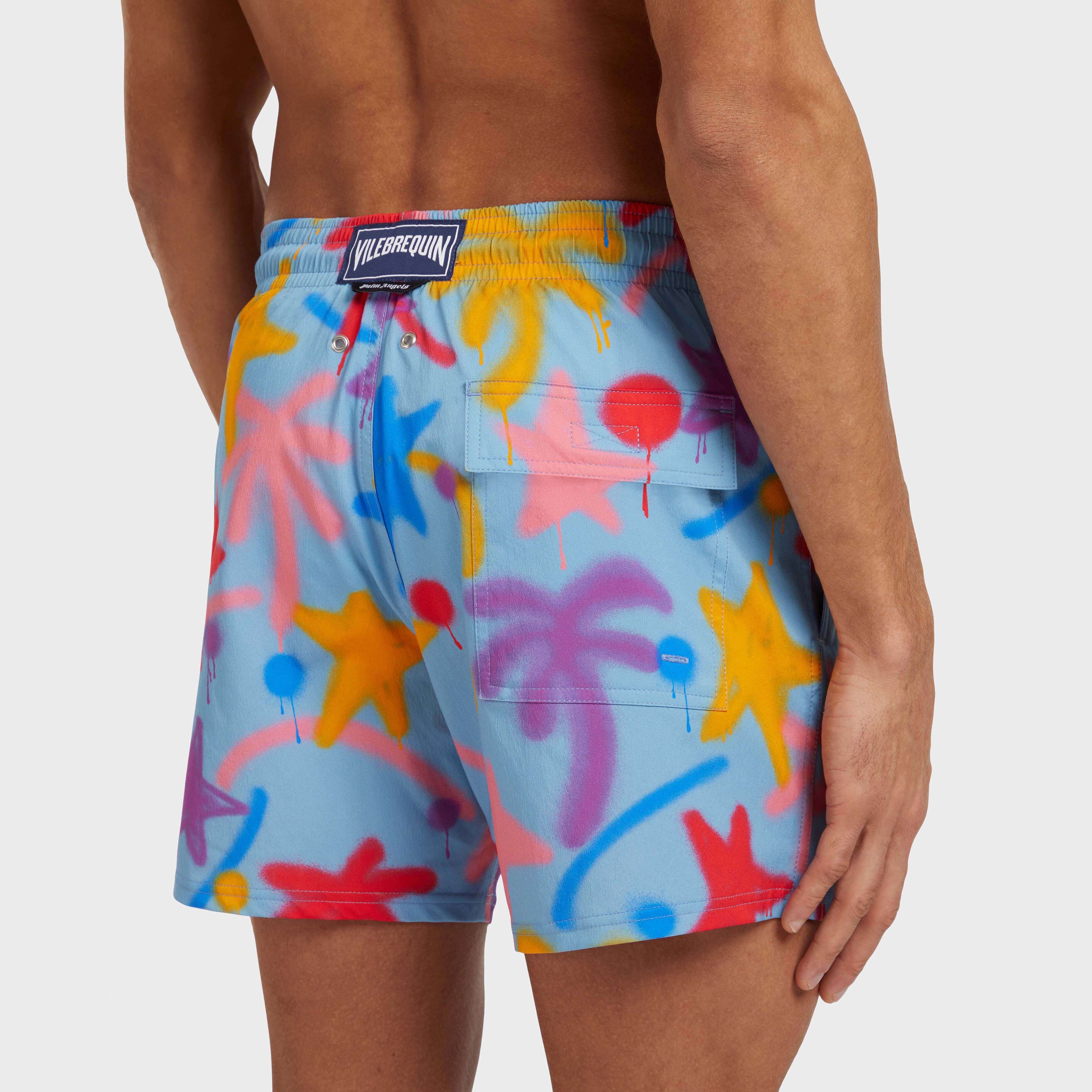 Men Stretch Short Swim Shorts Spray Paint - VBQ x Palm Angels - 6