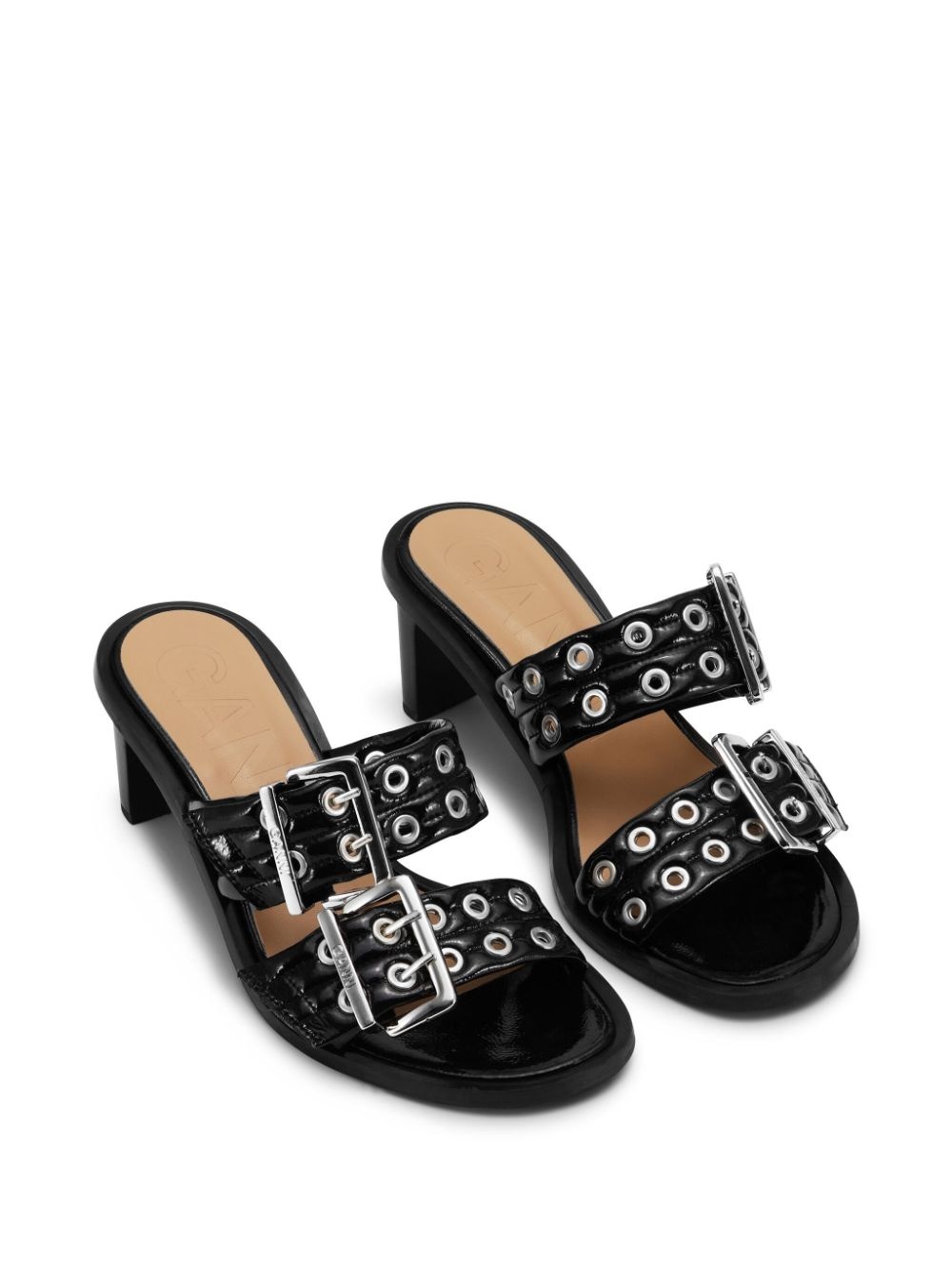 belted buckled mules - 2
