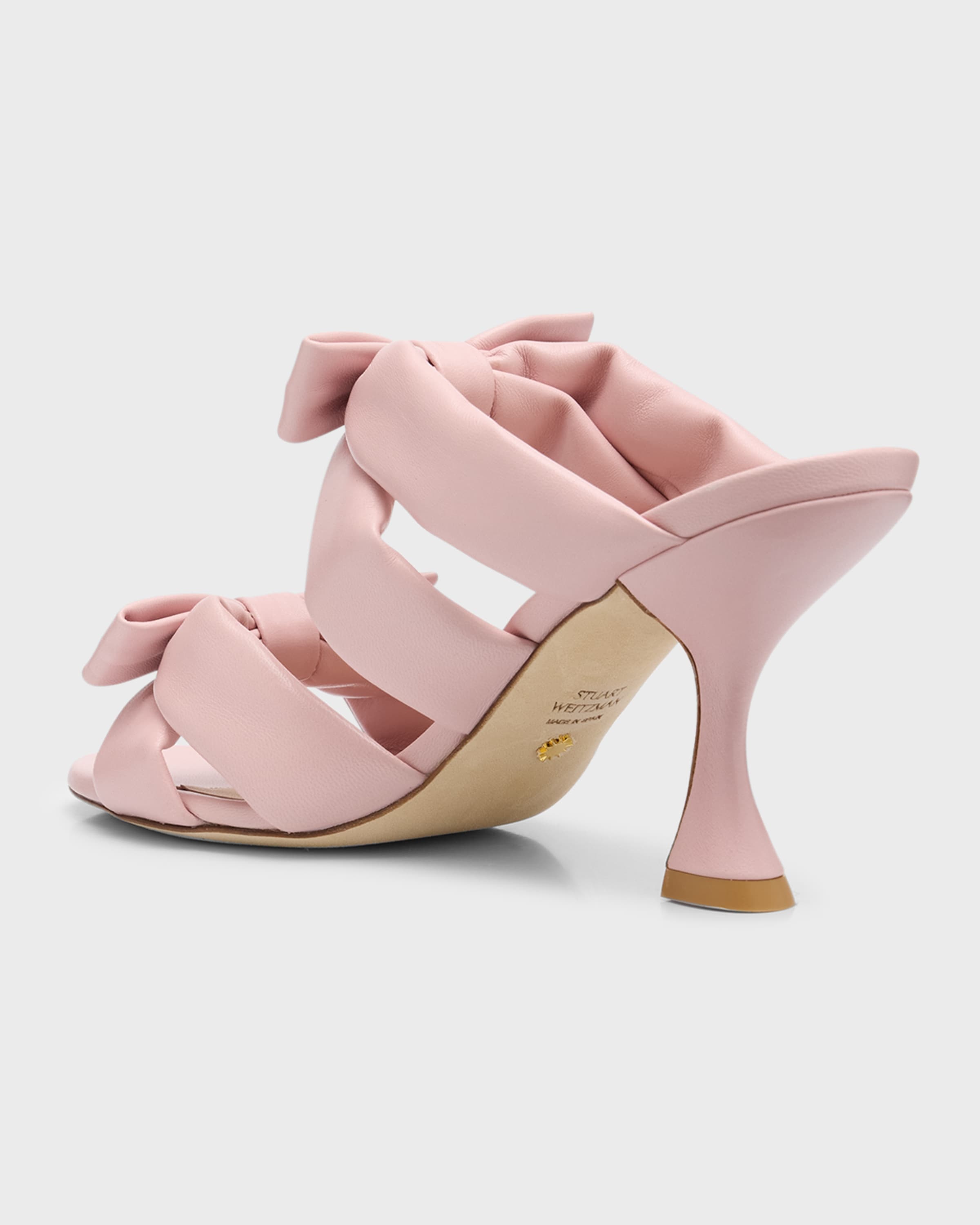 Sofia Leather Bow Slide Sandals - 3