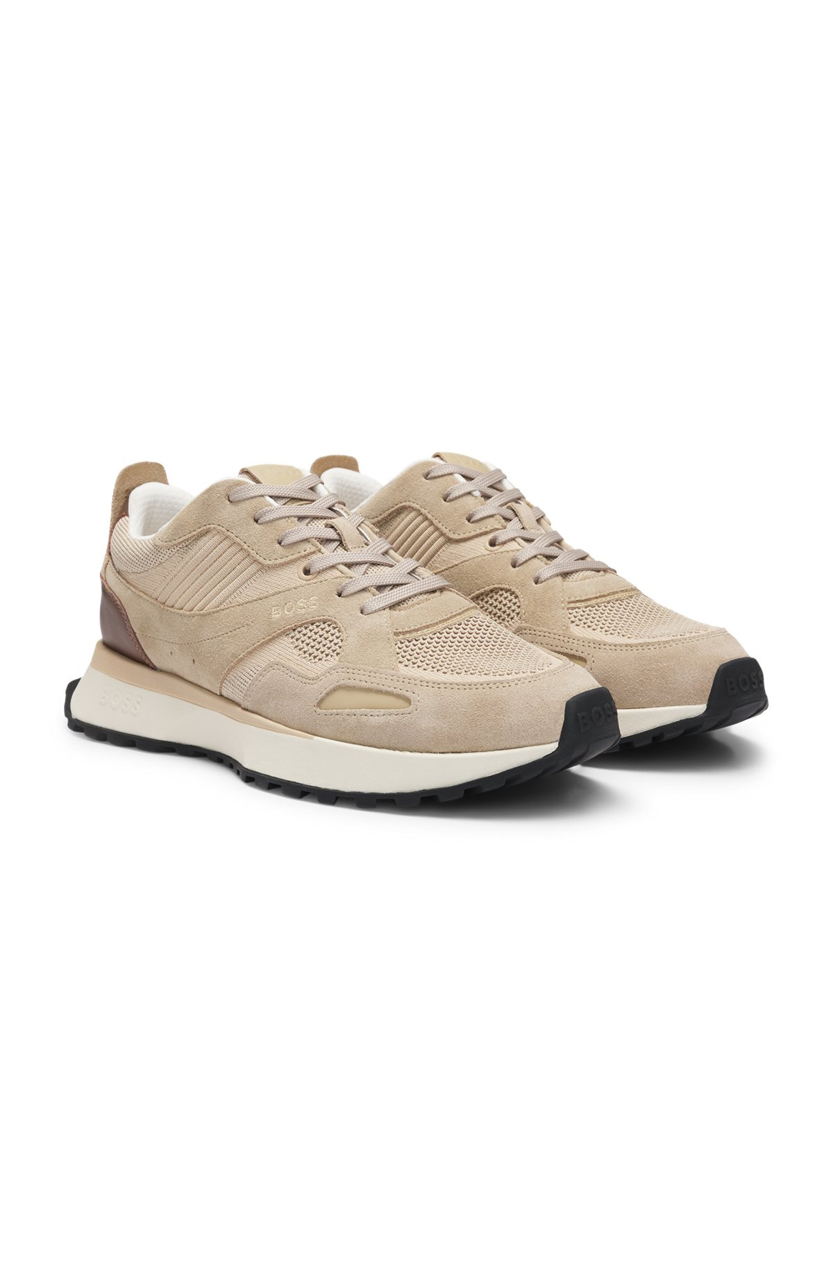 TRAINERS WITH KNIT AND BURNISHED-LEATHER TRIMS - 2
