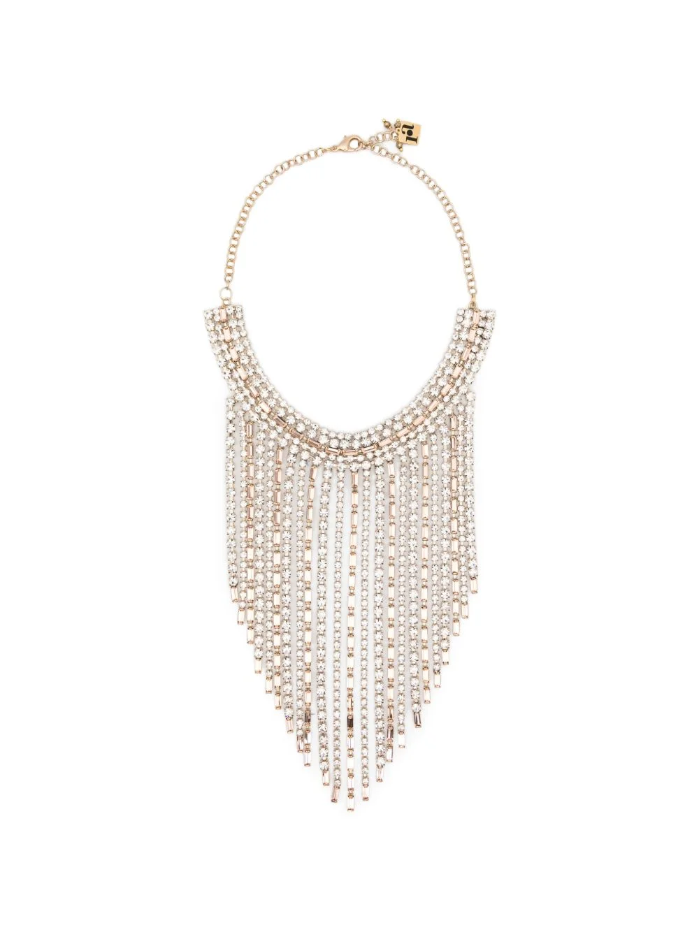 crystal-embellished fringed necklace - 1