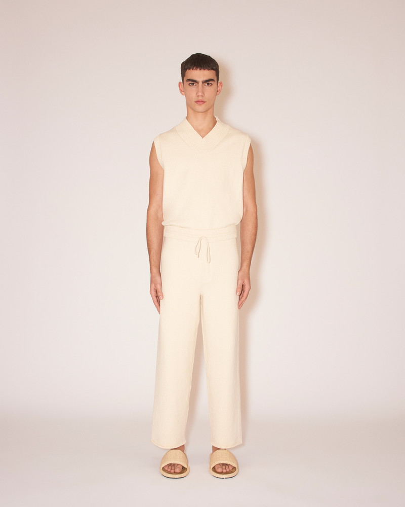 Nanushka DARIO - Textured linen relaxed pants - Creme outlook