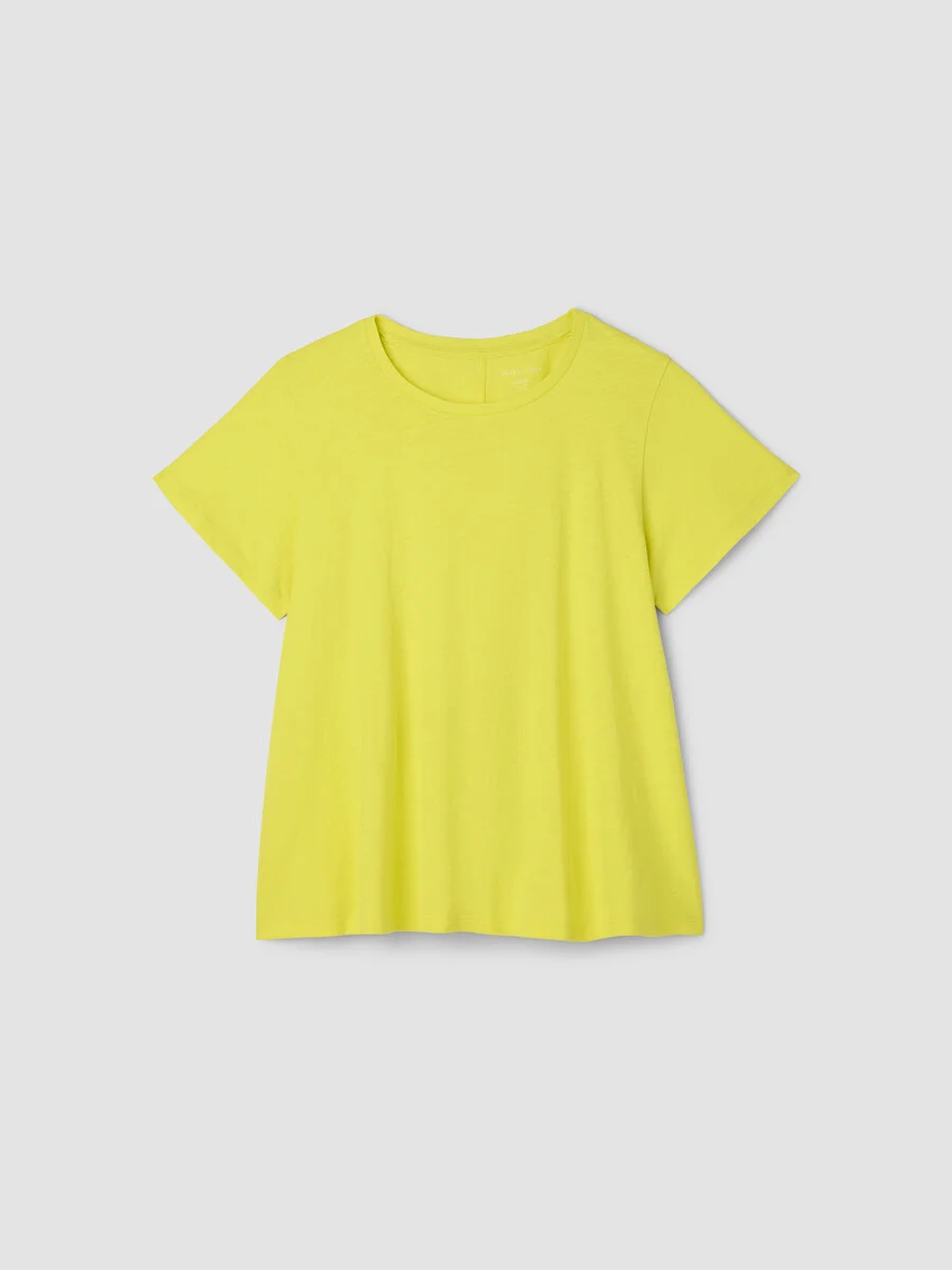 Organic Cotton Slubby Jersey Crew Neck Tee - 1