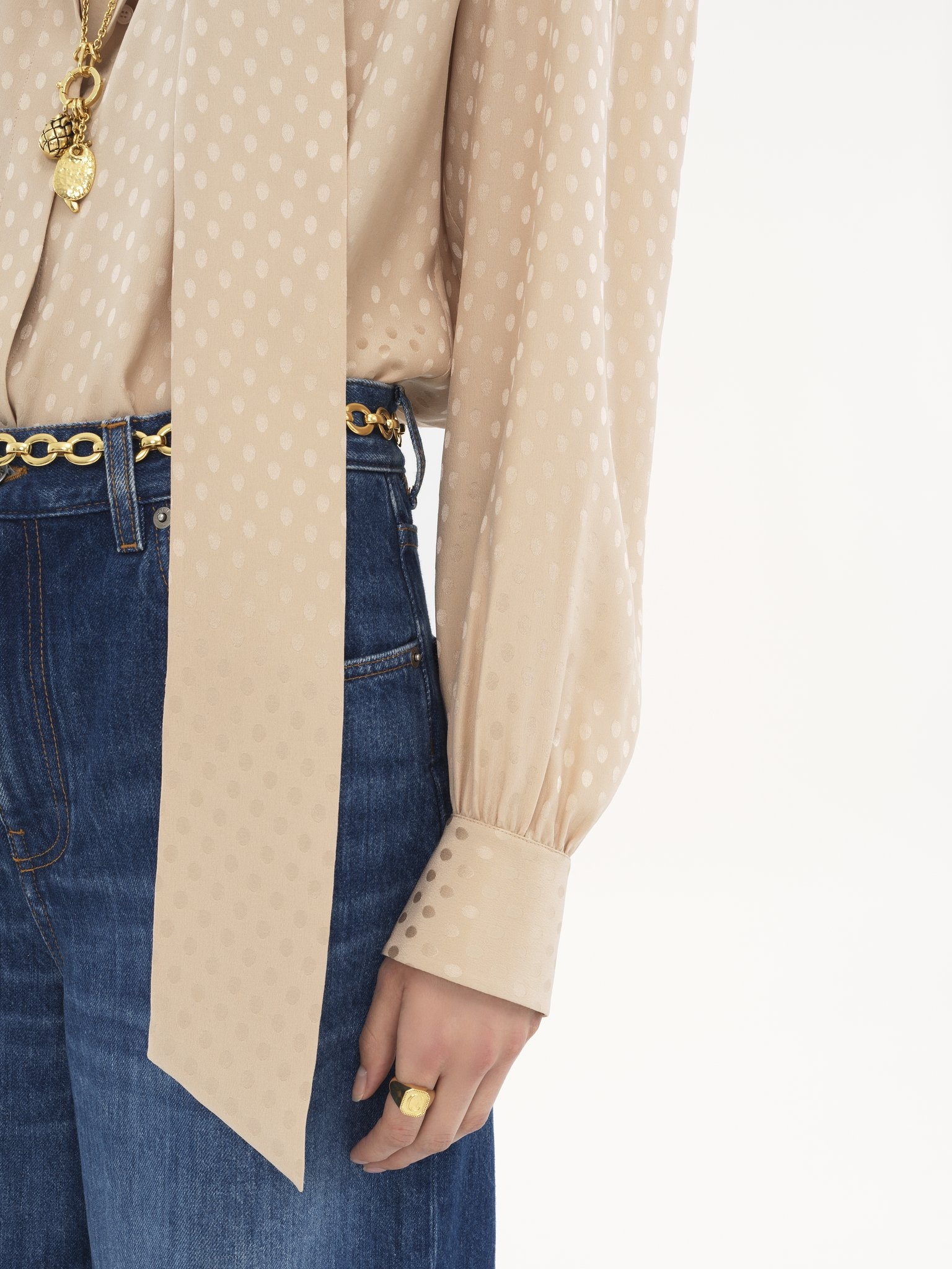 LAVALLIÈRE BLOUSE IN SILK JACQUARD - 6
