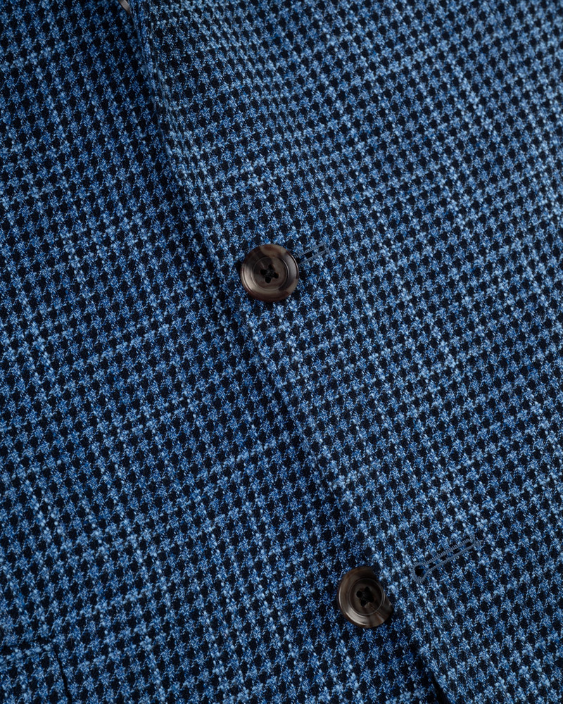 J. PRESS MADE-IN-CANADA MEDIUM BLUE MINI-HOUNDSTOOTH WOOL/COTTON/LINEN SPORT COAT outlook
