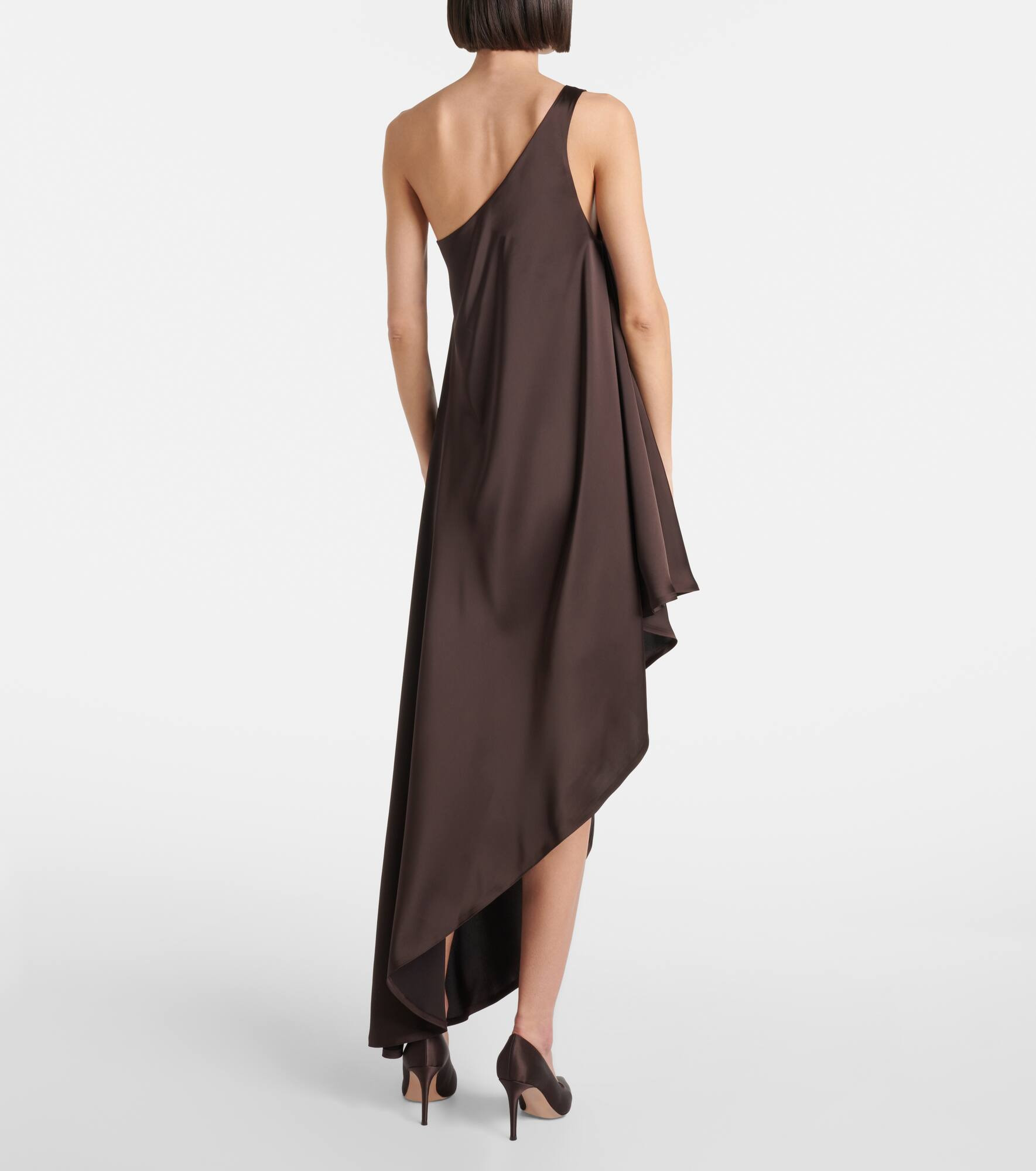 One-shoulder satin midi dress - 3