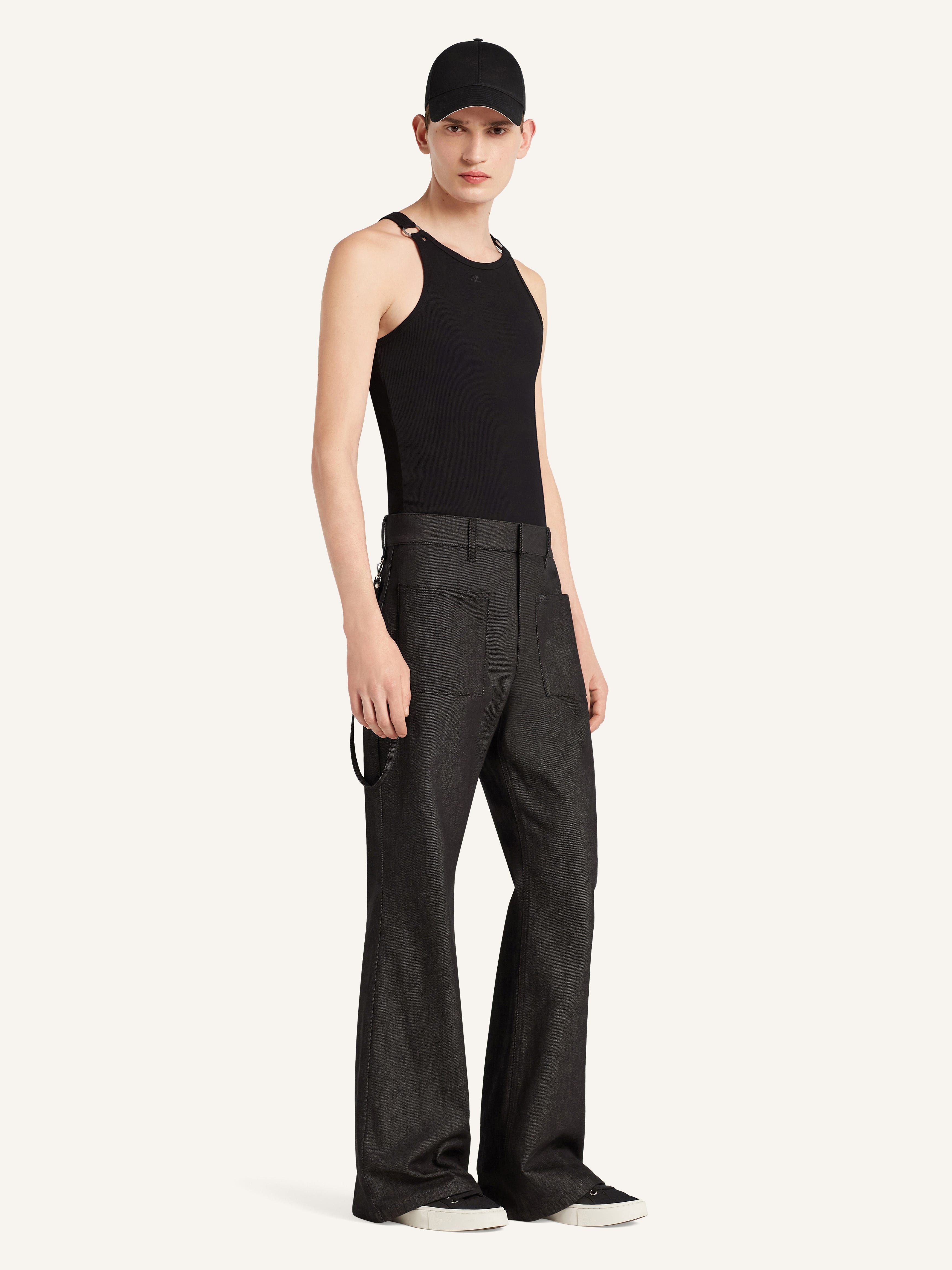 2-POCKET DENIM PANTS - 3