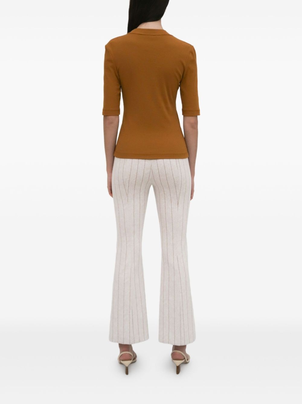 ribbed-knit trousers - 4